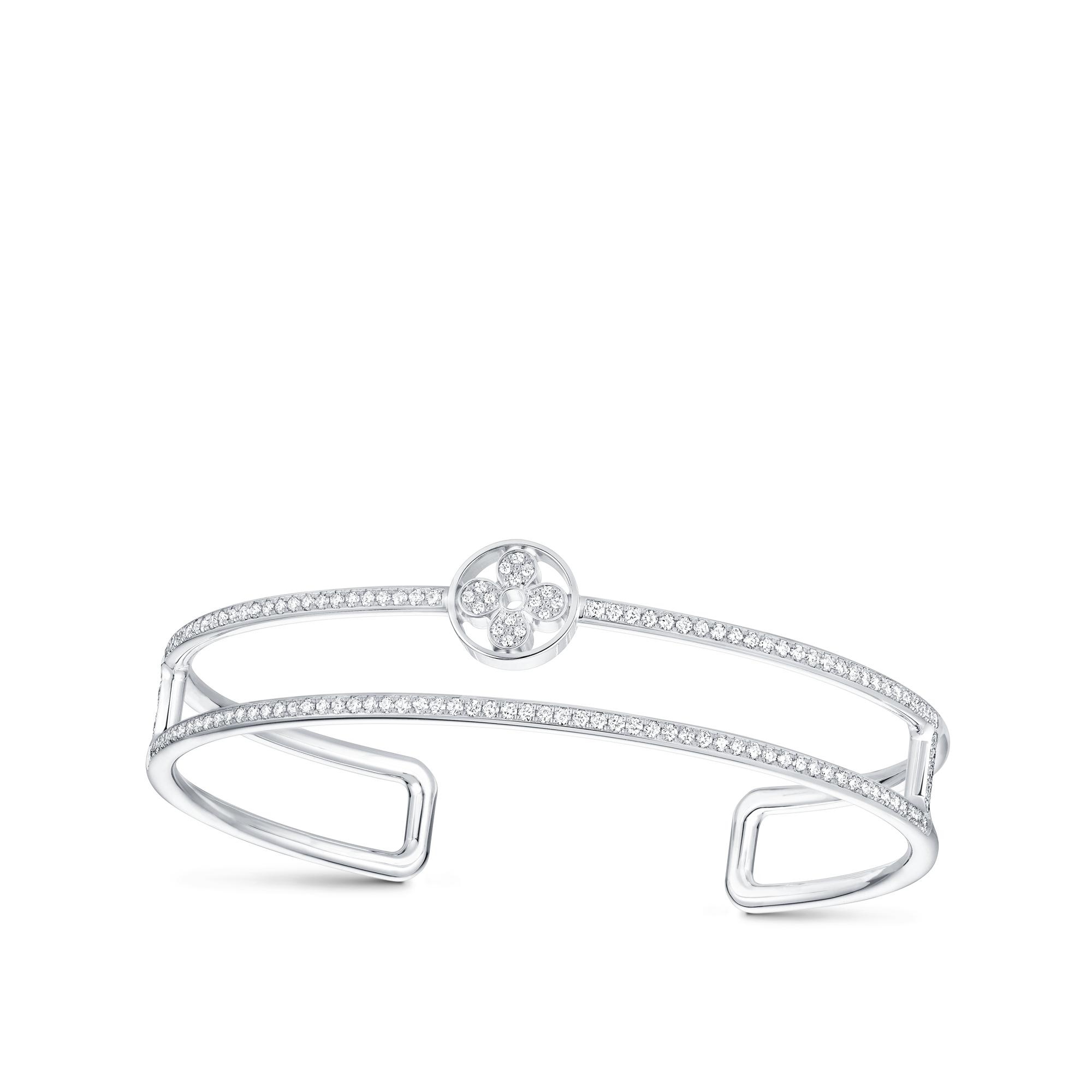 Idylle Blossom Two-Row Bracelet, White Gold And Diamonds - 1