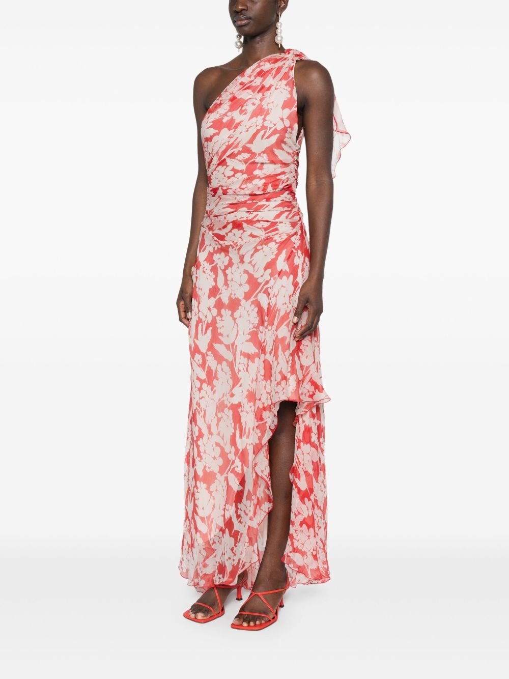 one-shoulder midi dress - 3
