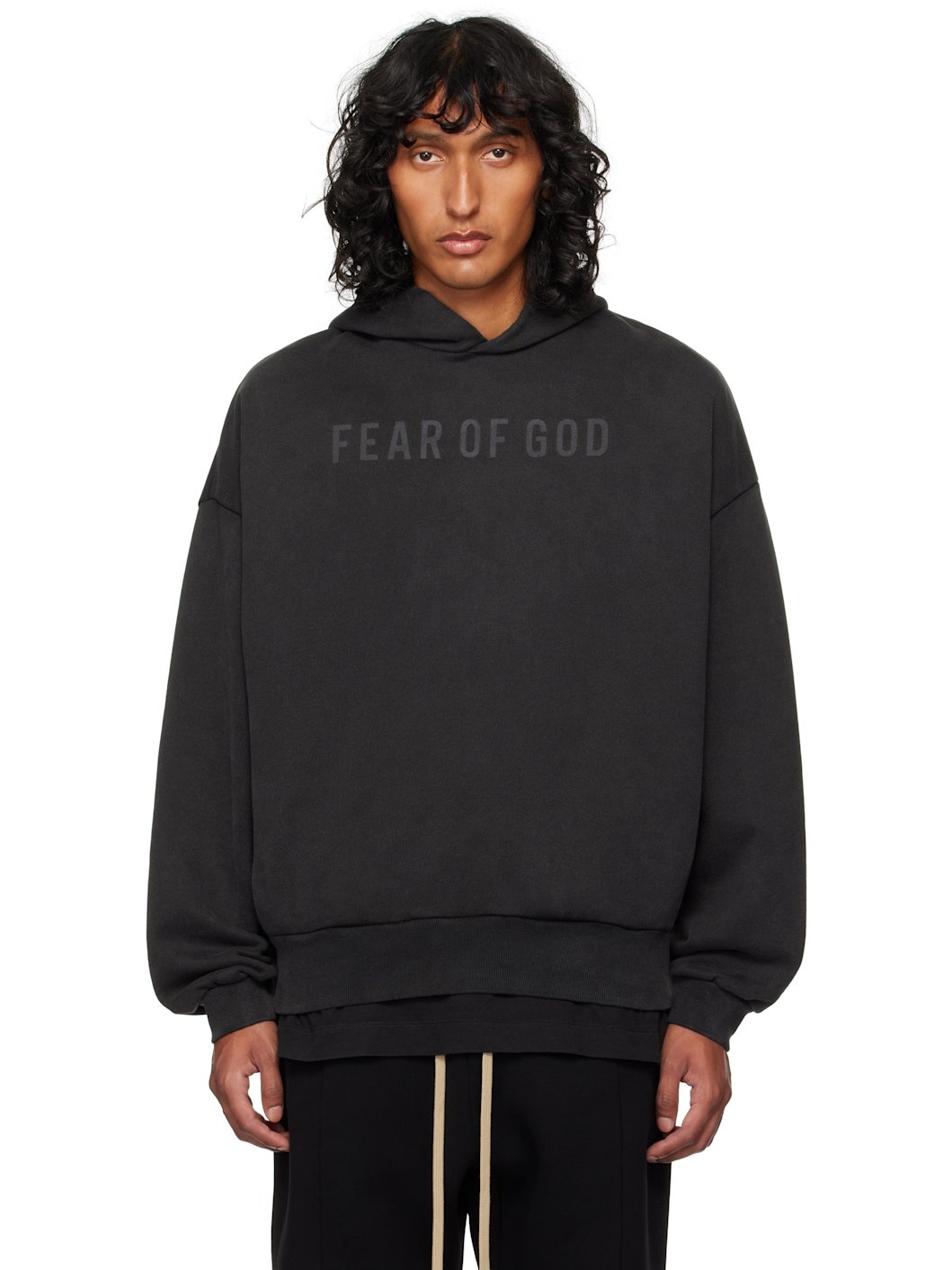 Black French Terry 'Fear of God' Hoodie - 1