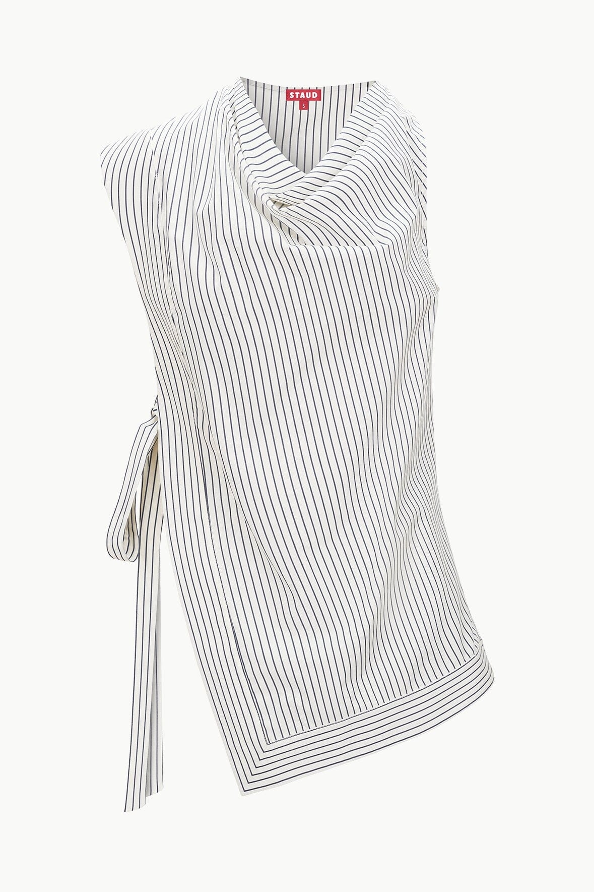 STAUD SAWYER TOP IVORY MICRO STRIPE - 1