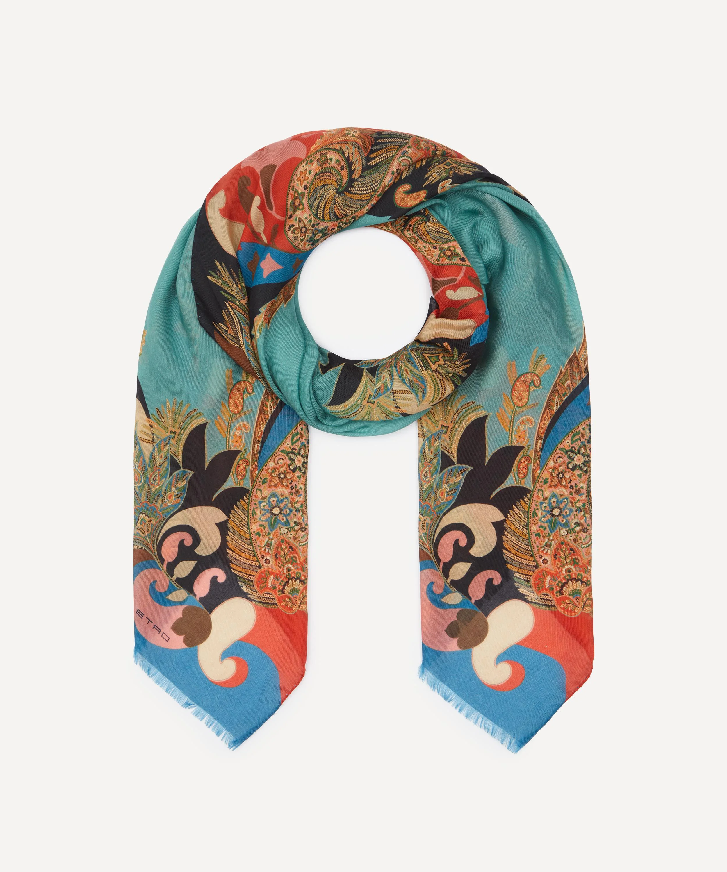 Floral Paisley Jacquard Scarf - 1