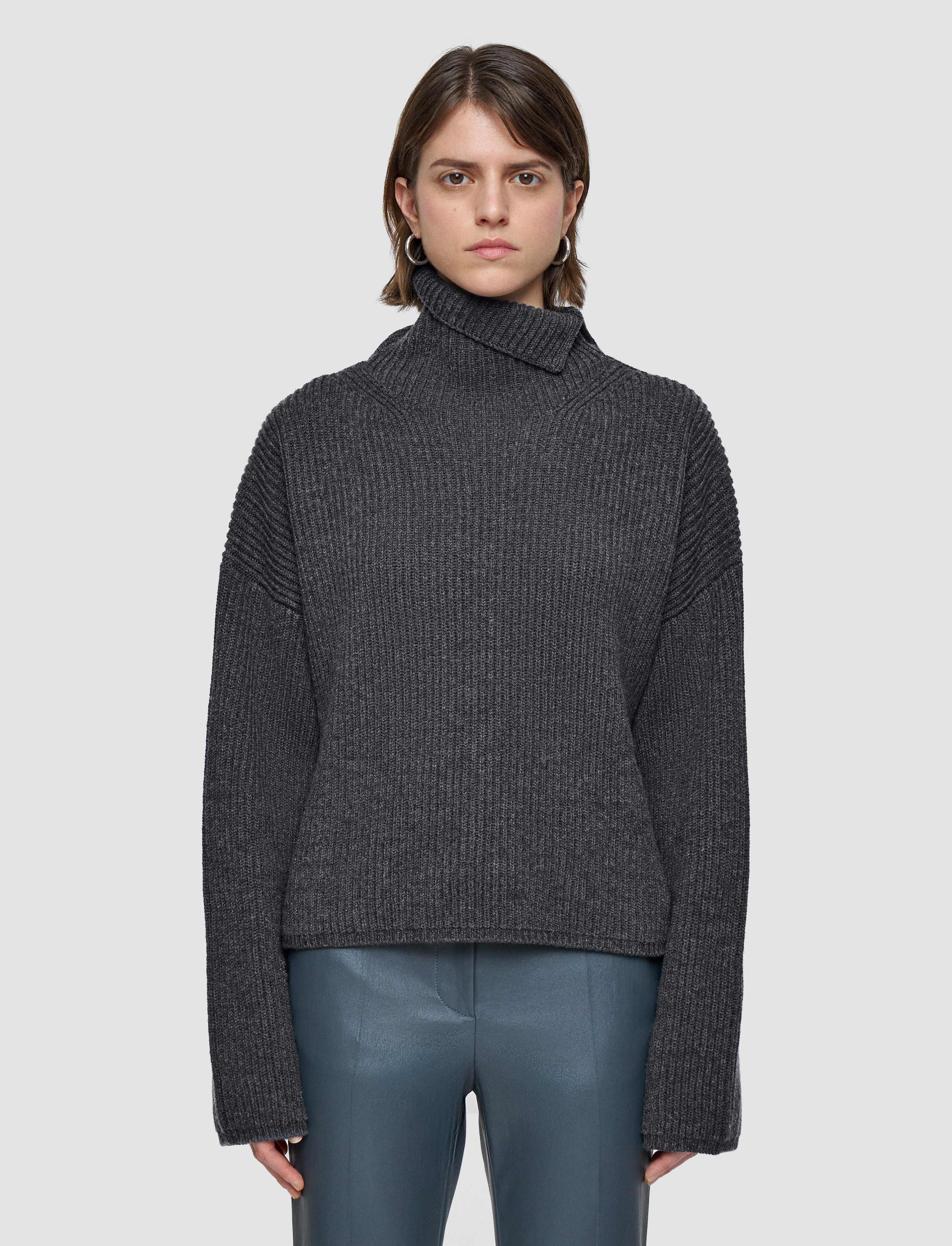 Light Cardigan Stitch High Neck Jumper - 3