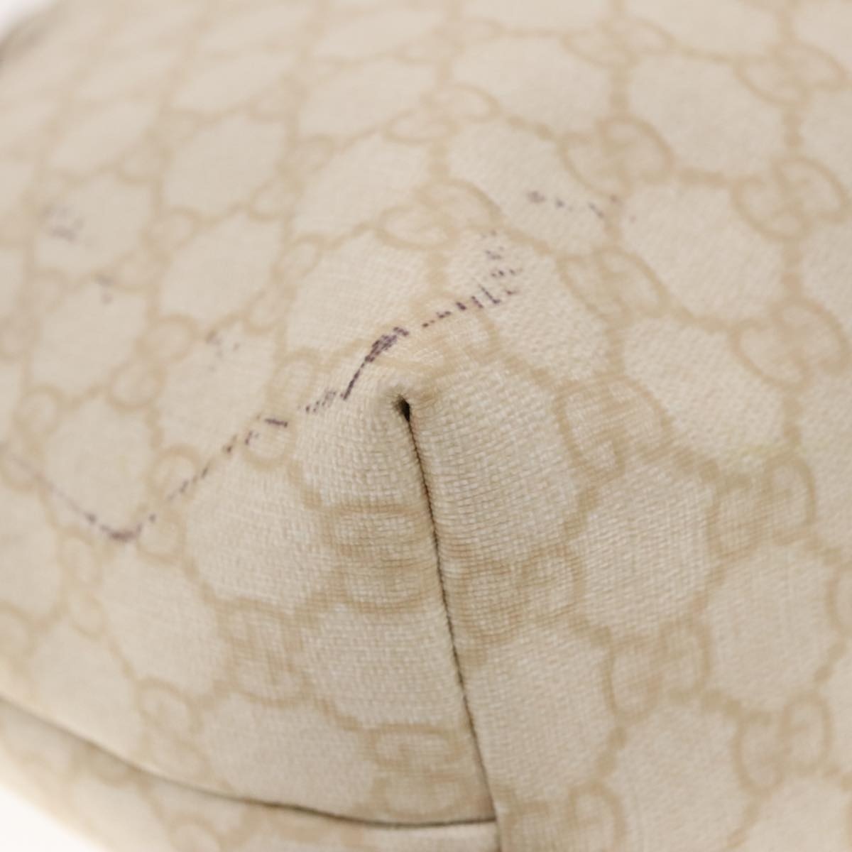 GUCCI GG Supreme Tote Bag Pvc Leather Gold White - 11