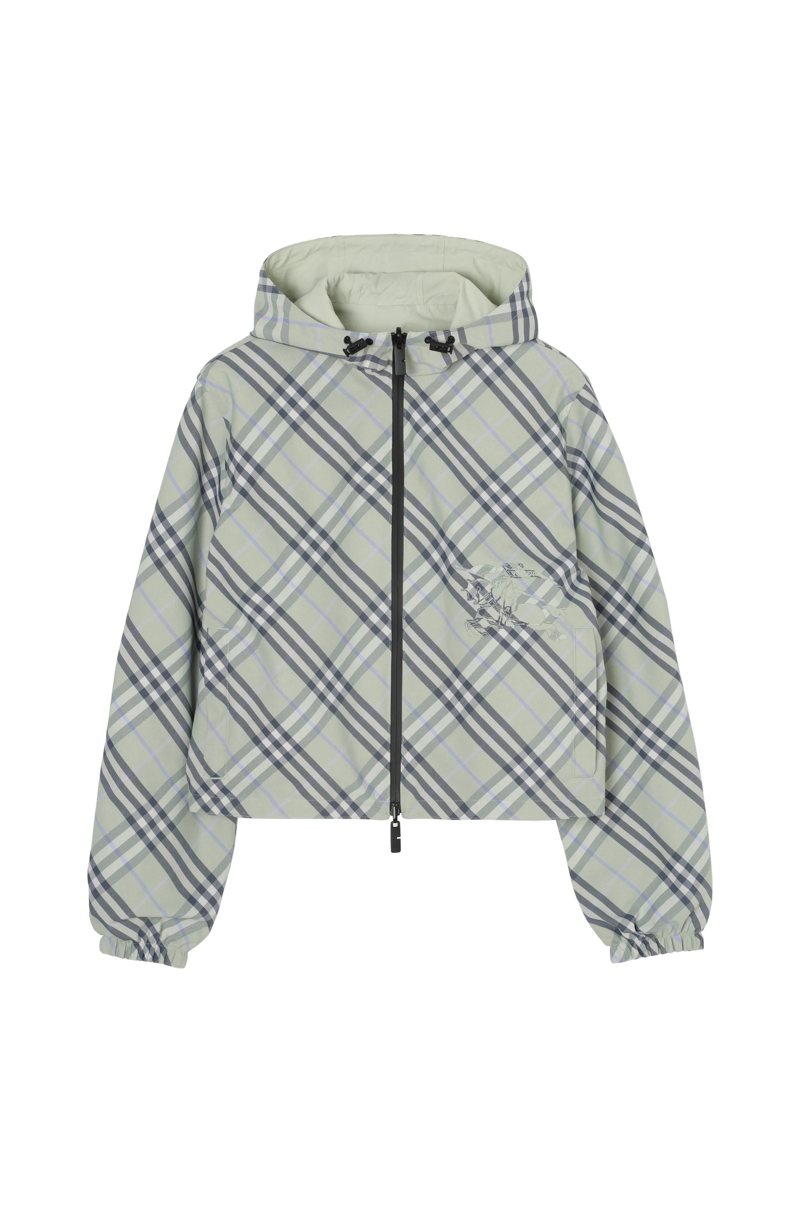 burberry Cropped Reversible Check Jacket in Seafoam Green at Nordstrom - 1