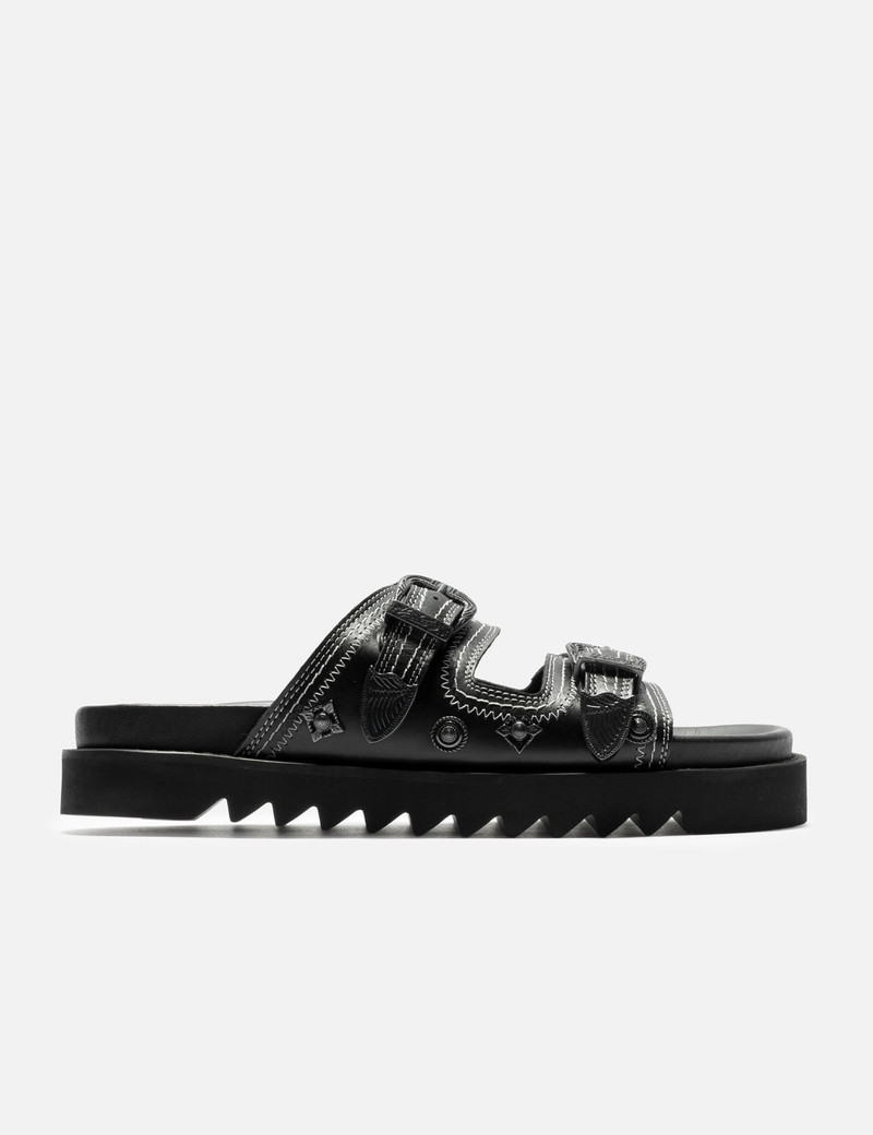 BLACK BUCKLE SANDALS 1