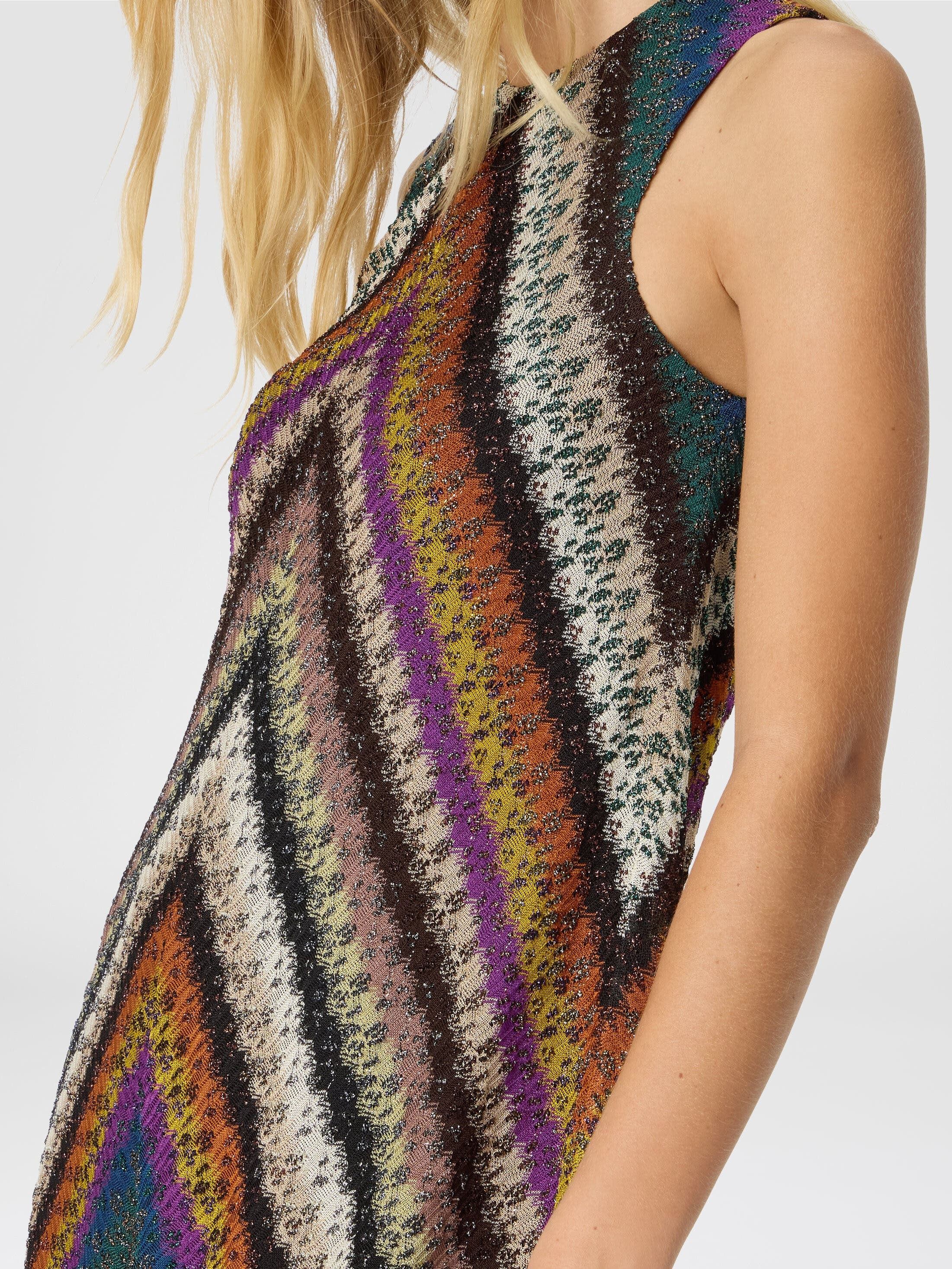 Missoni Crew Neck Mini Dress In Perforated Tulle Lace in Multicoloured at Nordstrom - 4