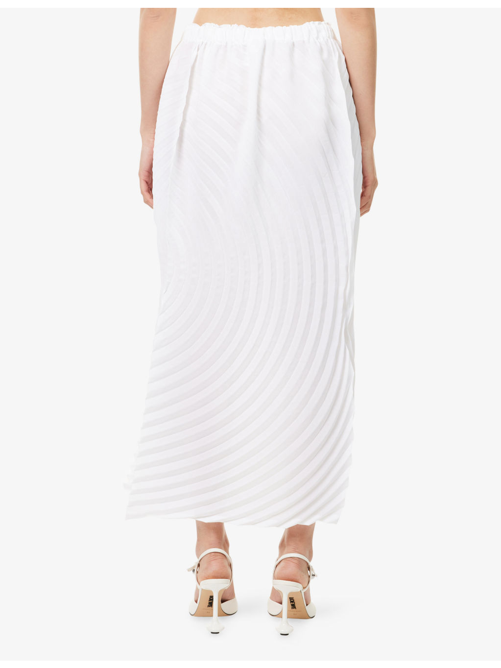 Paper Bag Pleats Knitted Midi Skirt - 4