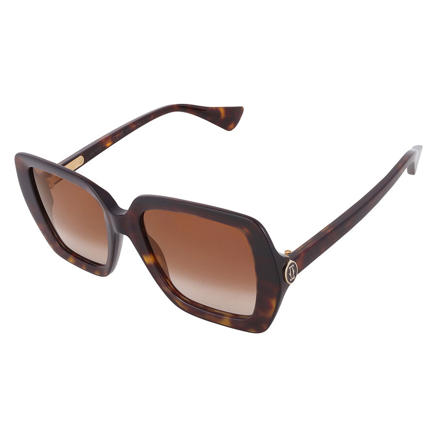 Cartier C Decor Brown Multi Treatment Square Ladies Sunglasses CT0507S 002 54 - 3