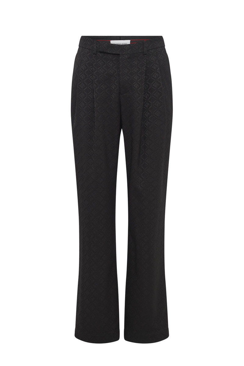 Moon Diamond Jacquard Tailoring Wide Pleated Trousers 1