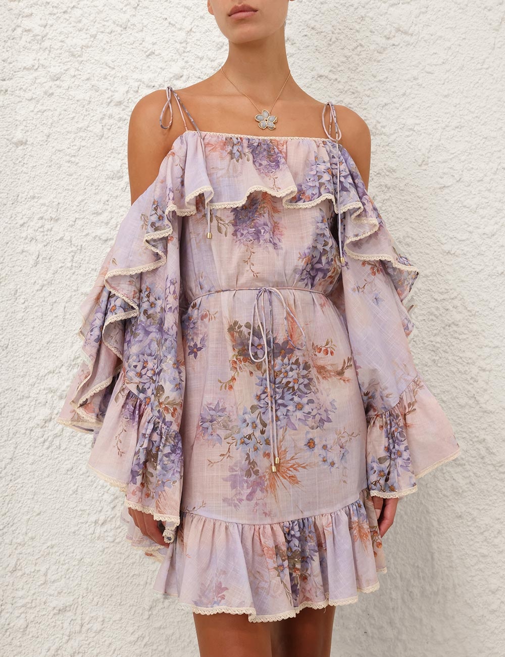 CASCADIAN RUFFLE MINI DRESS - 2
