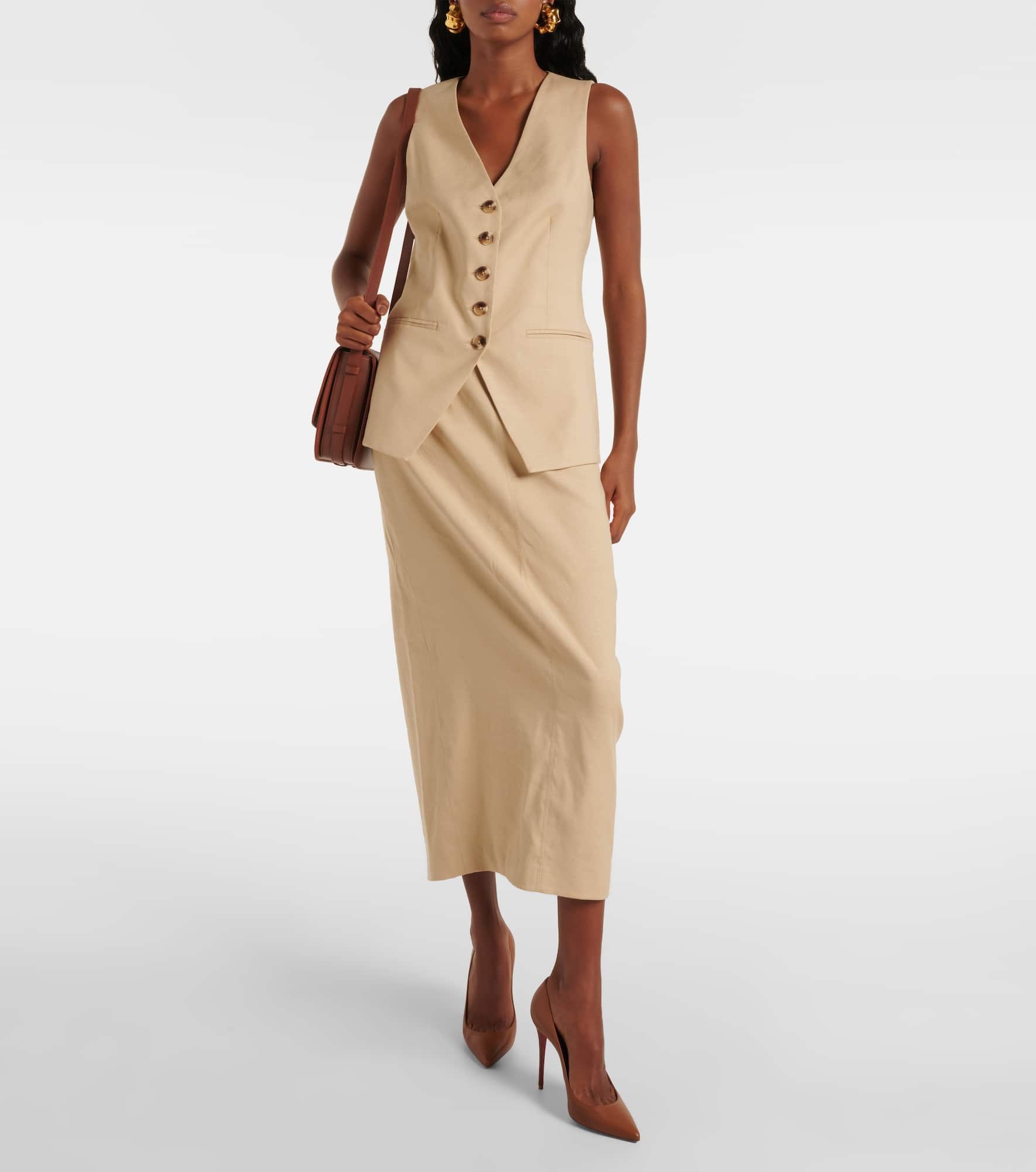Kimpton linen-blend midi skirt - 2