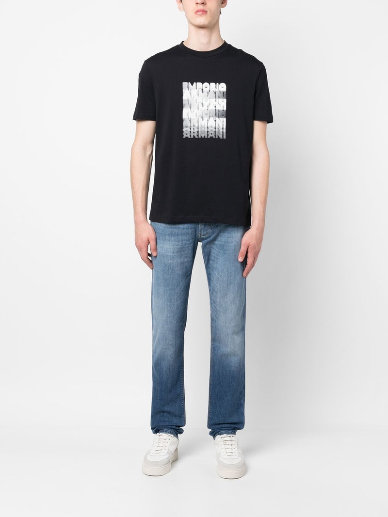 EMPORIO ARMANI faded-effect straight-leg jeans outlook
