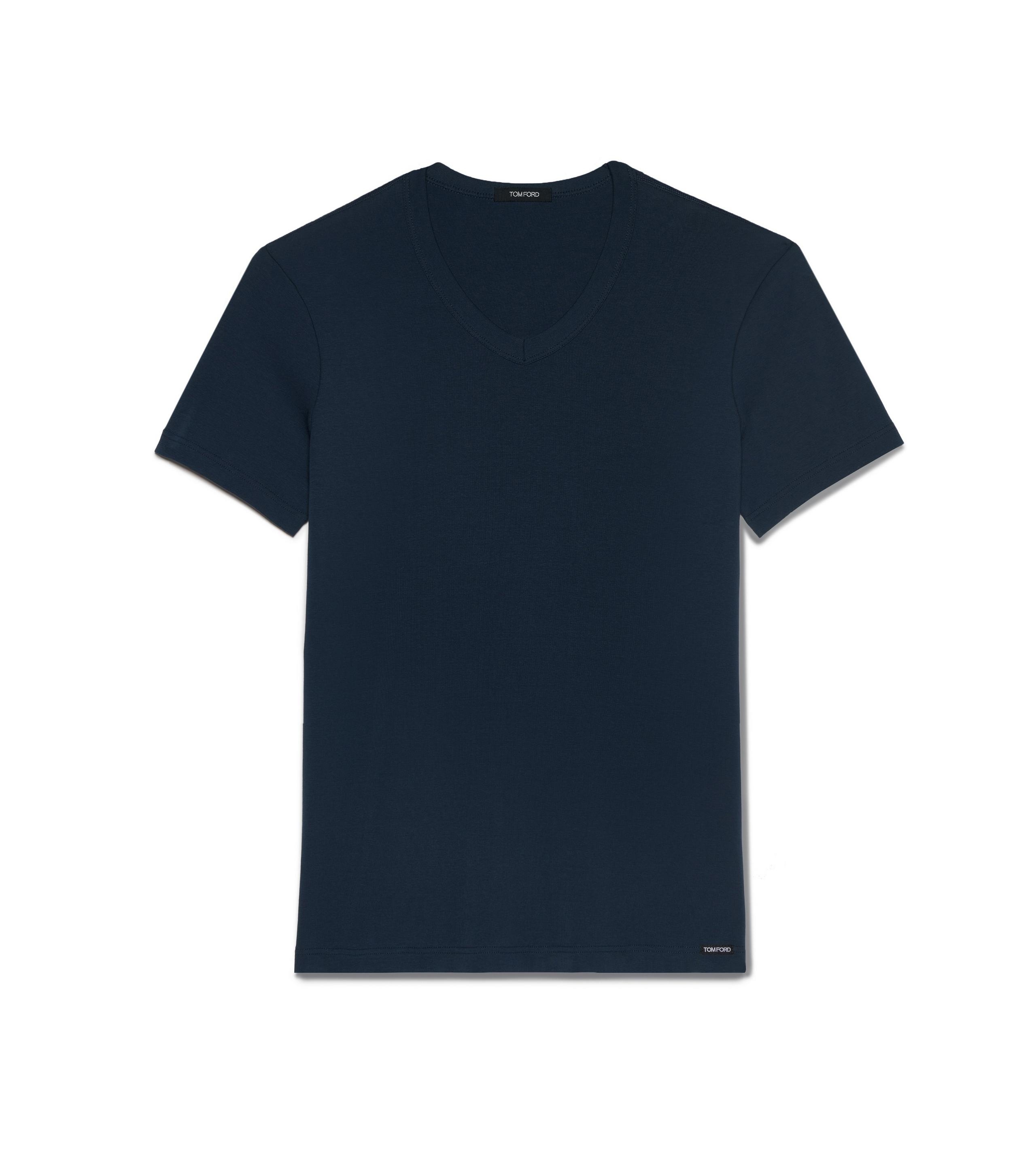 COTTON V-NECK T-SHIRT - 1