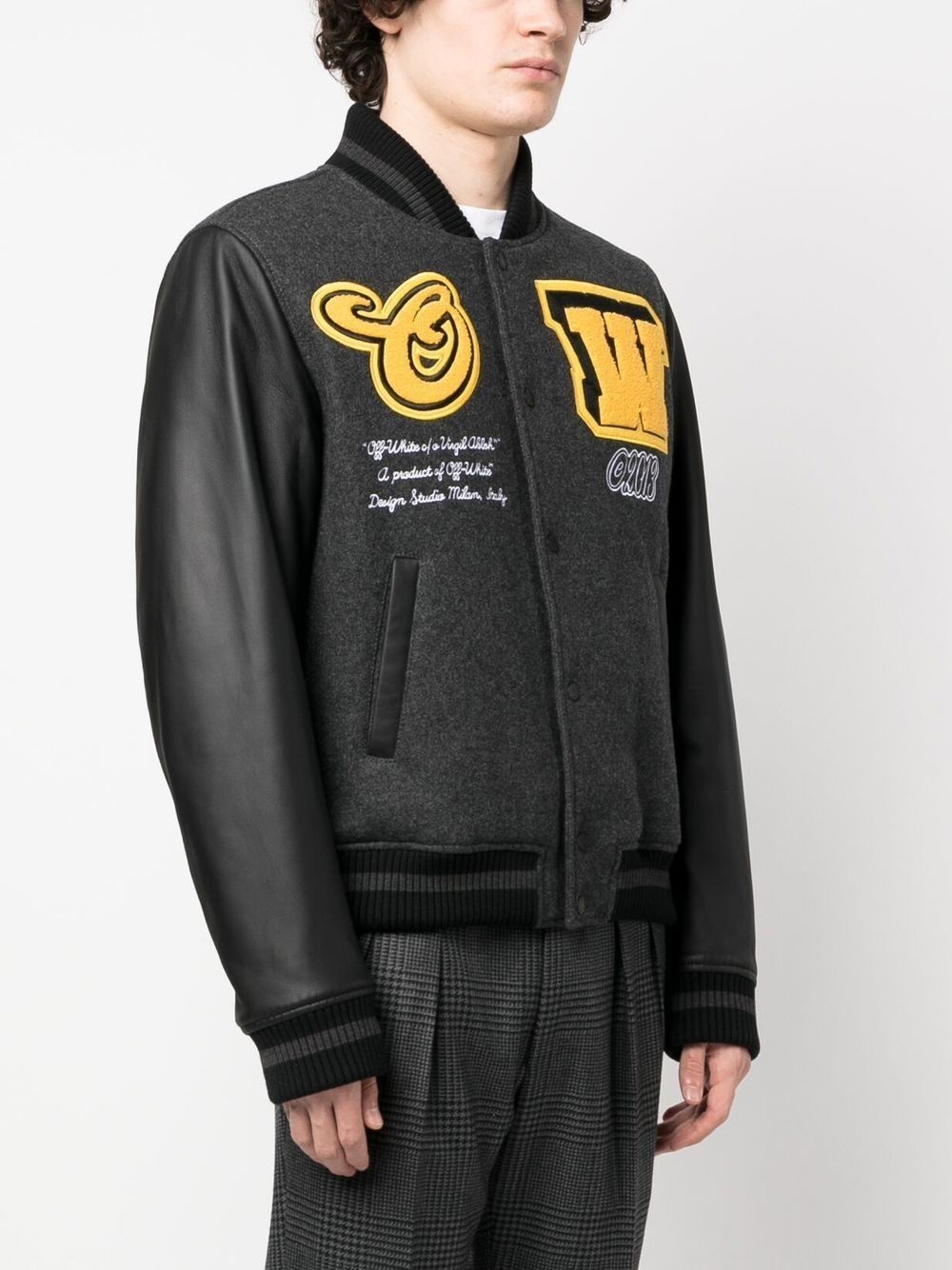 logo-patch bomber jacket - 4