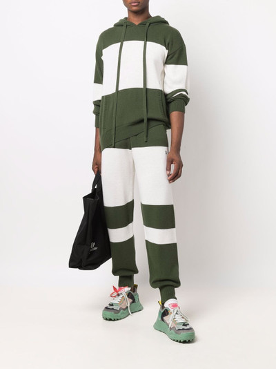 MSGM two-tone knitted track pants outlook