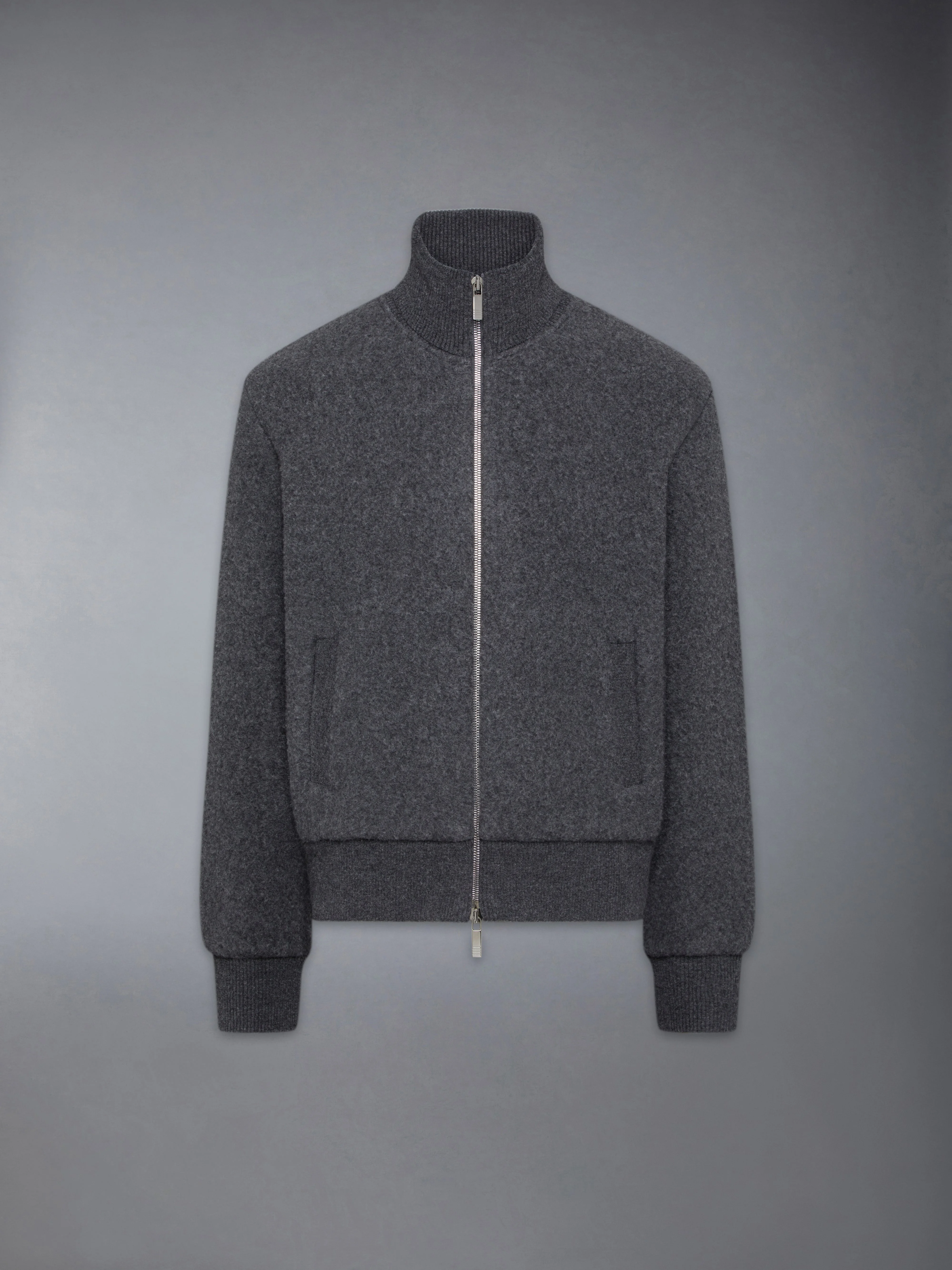 WOOL FLEECE FUNNEL NECK ZIP UP JACKET - 1
