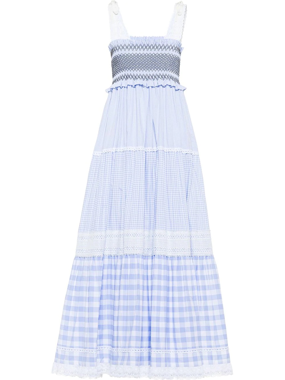 embellished gingham check dress - 1