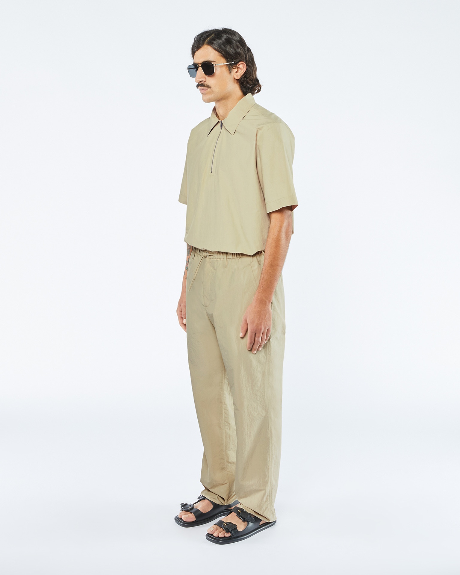 MORRIS - Tech-poplin pants - Pebble - 4