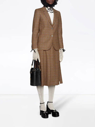 GUCCI houndstooth single-breasted blazer outlook