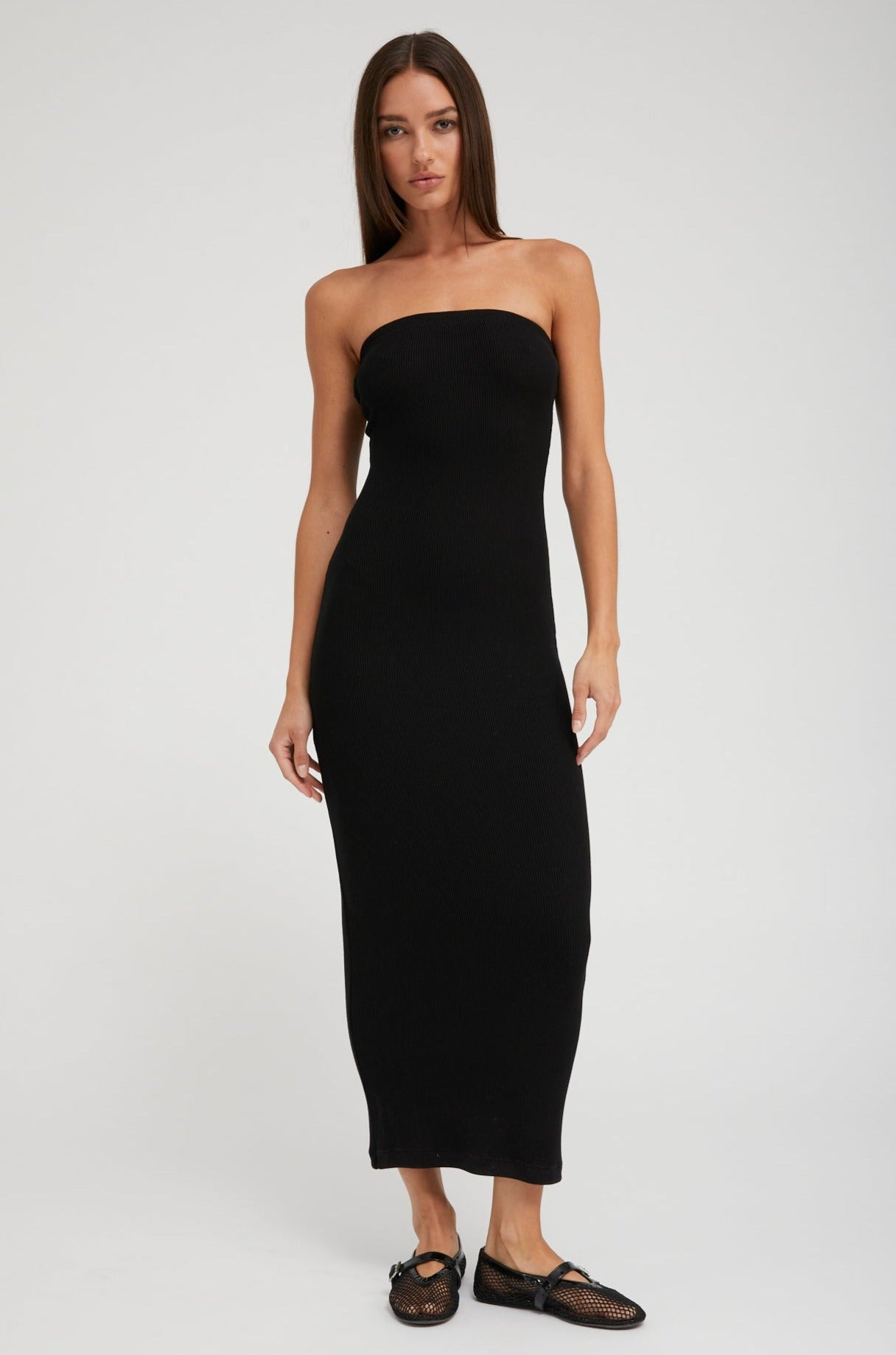 BLACK RIB TUBE DRESS - 3