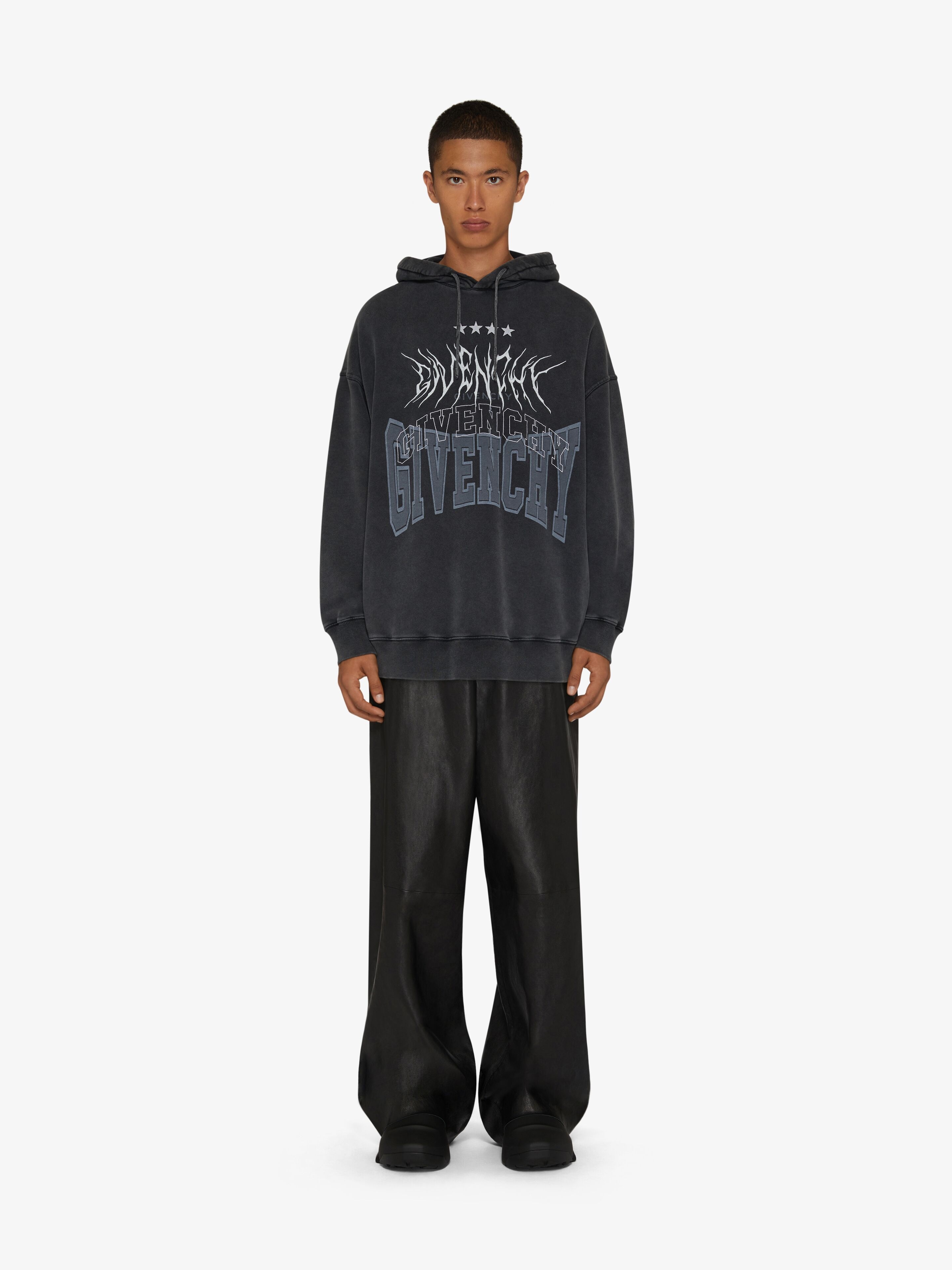 SLIM FIT HOODIE IN EMBROIDERED FELPA - 2
