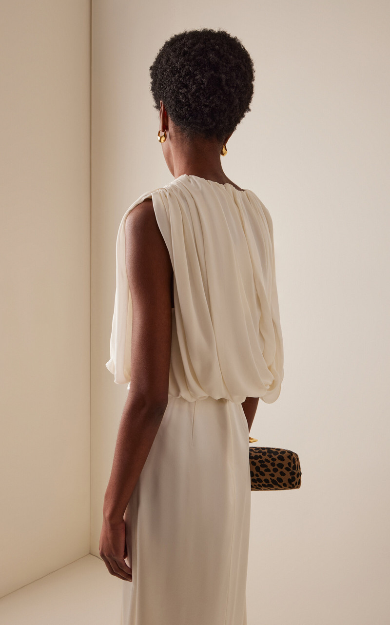 Marie Draped Silk Top ivory 4