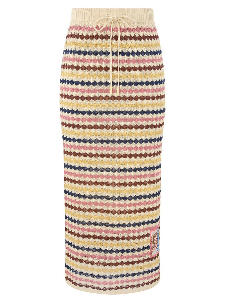 AWAKEN SCALLOP KNIT MIDI SKIRT 1