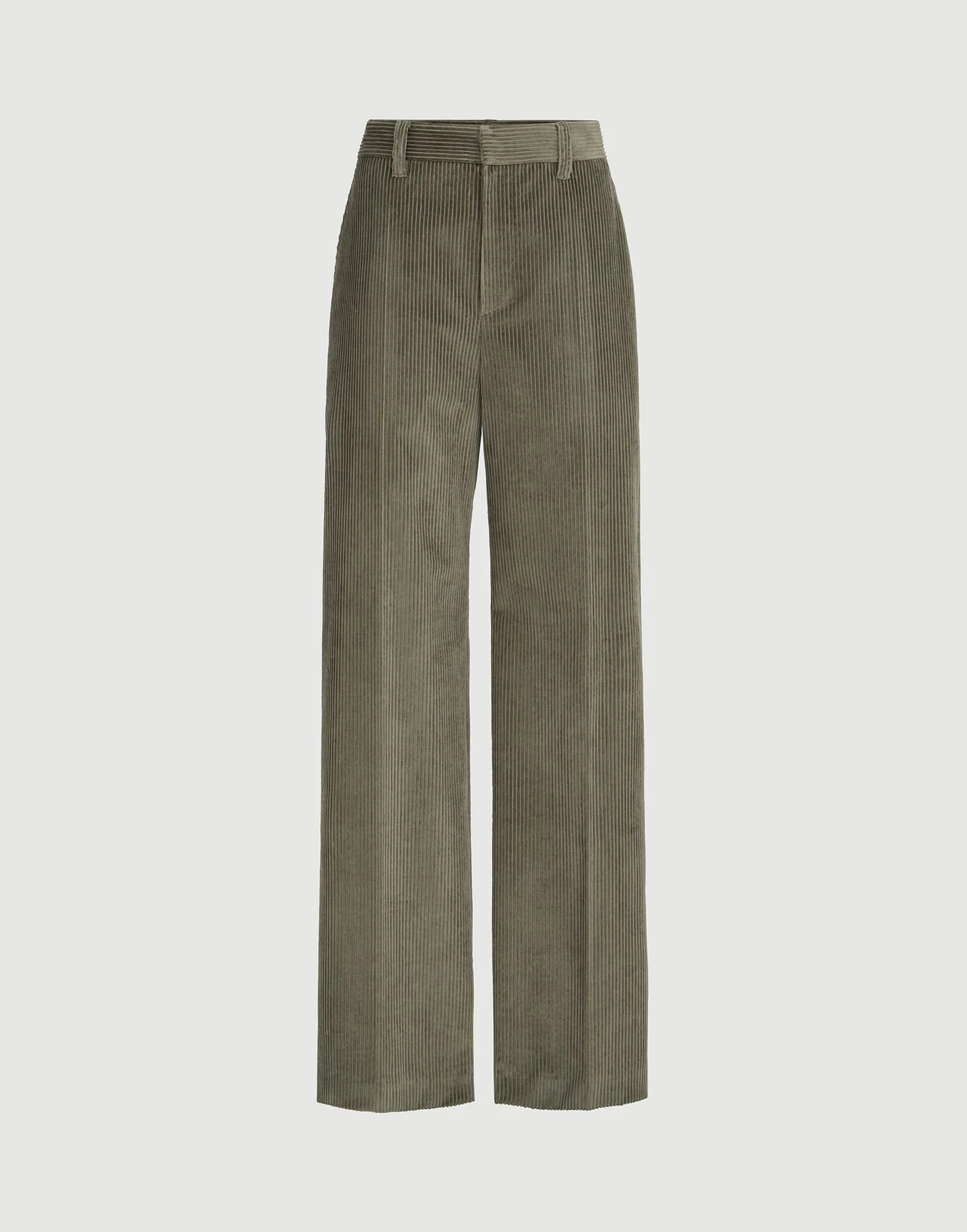 Cotton corduroy loose trousers with monili - 1