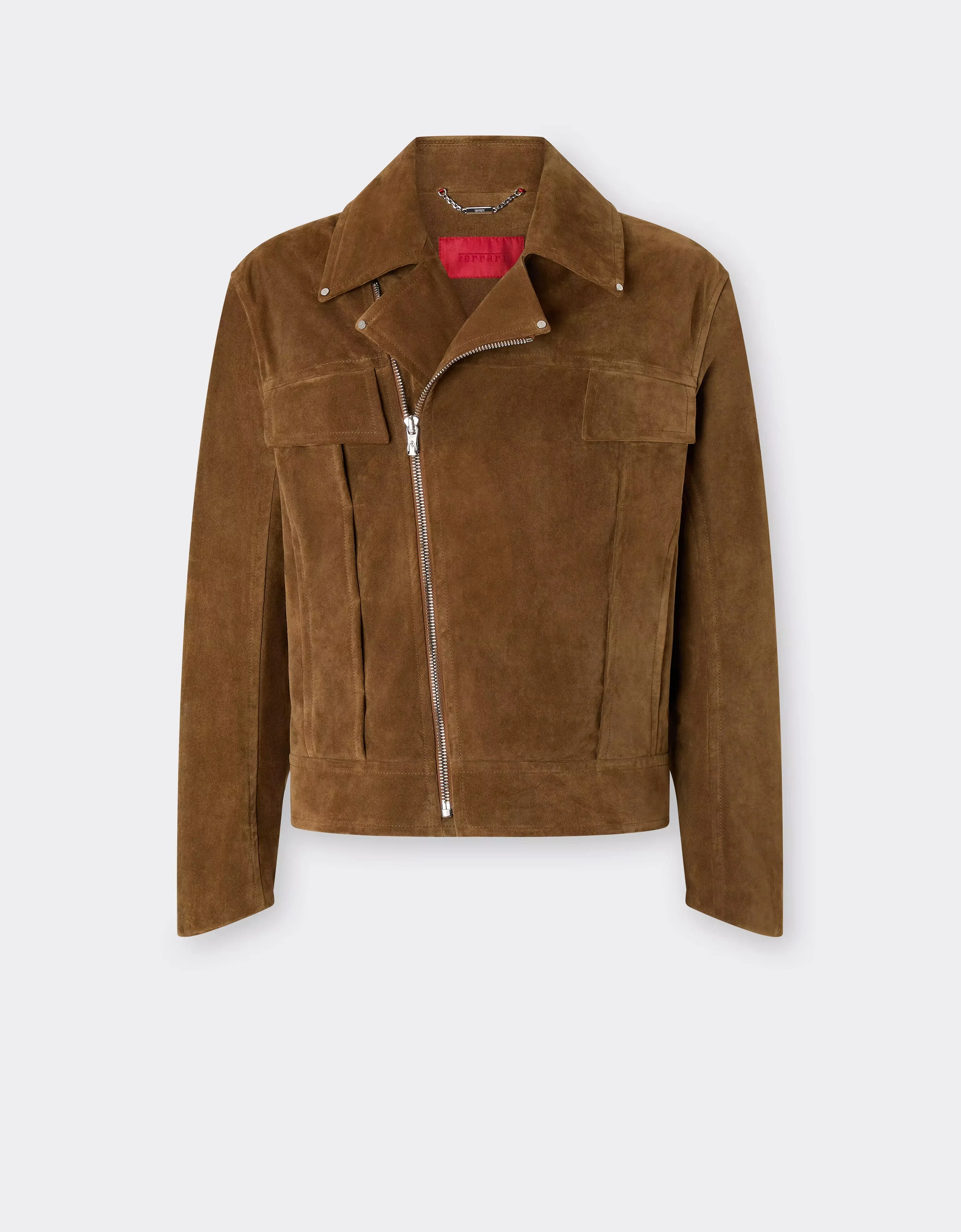 Suede Biker Jacket with Prancing Horse - 1