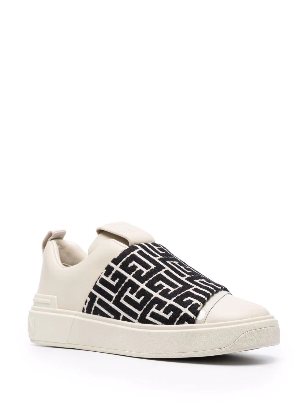 monogram pattern strap sneakers - 2