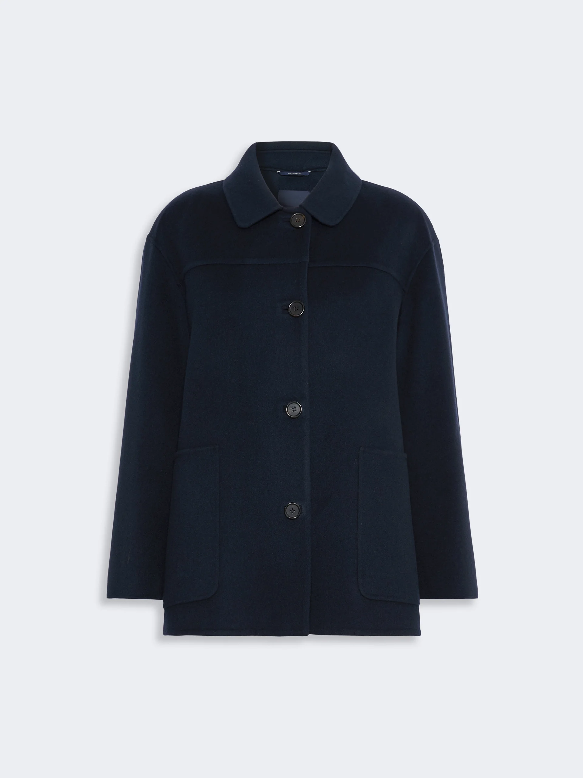 GIUGNO Wool drap short coat - MIDNIGHTBLUE - 1