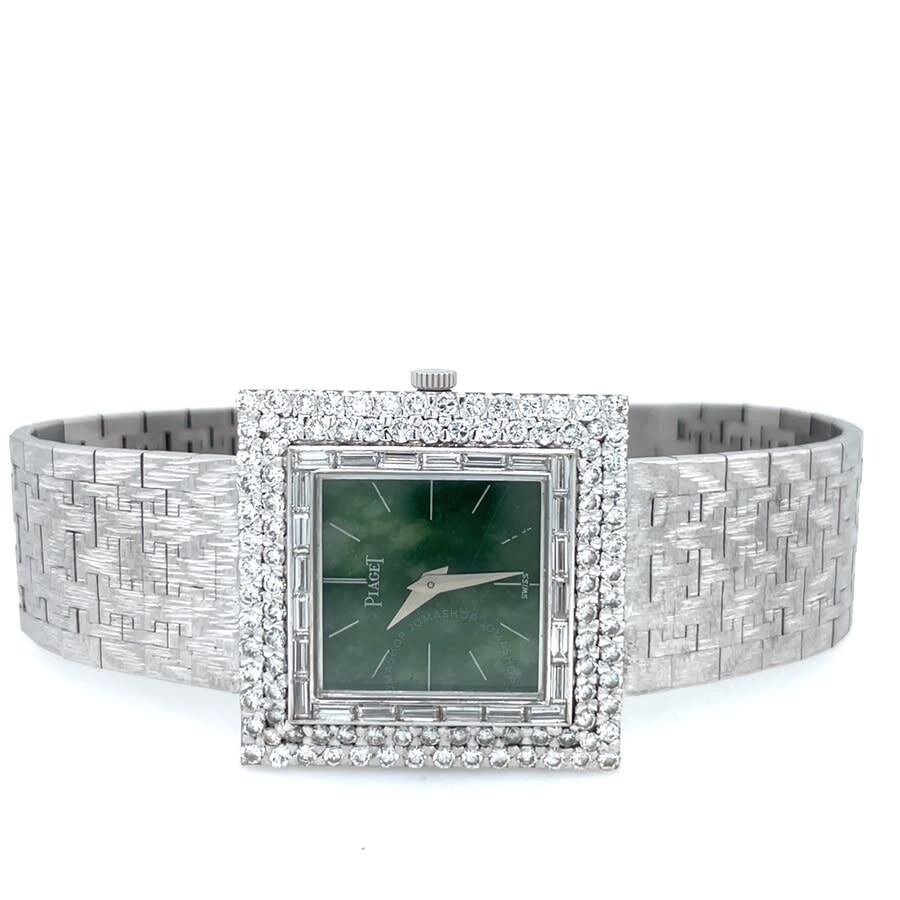 Pre-owned Piaget Vintage Hand Wind Diamond Green Dial Ladies Watch 9209A67 - 5