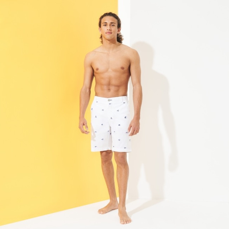 Men Chino embroidered Bermuda Shorts 2009 Les Requins 3
