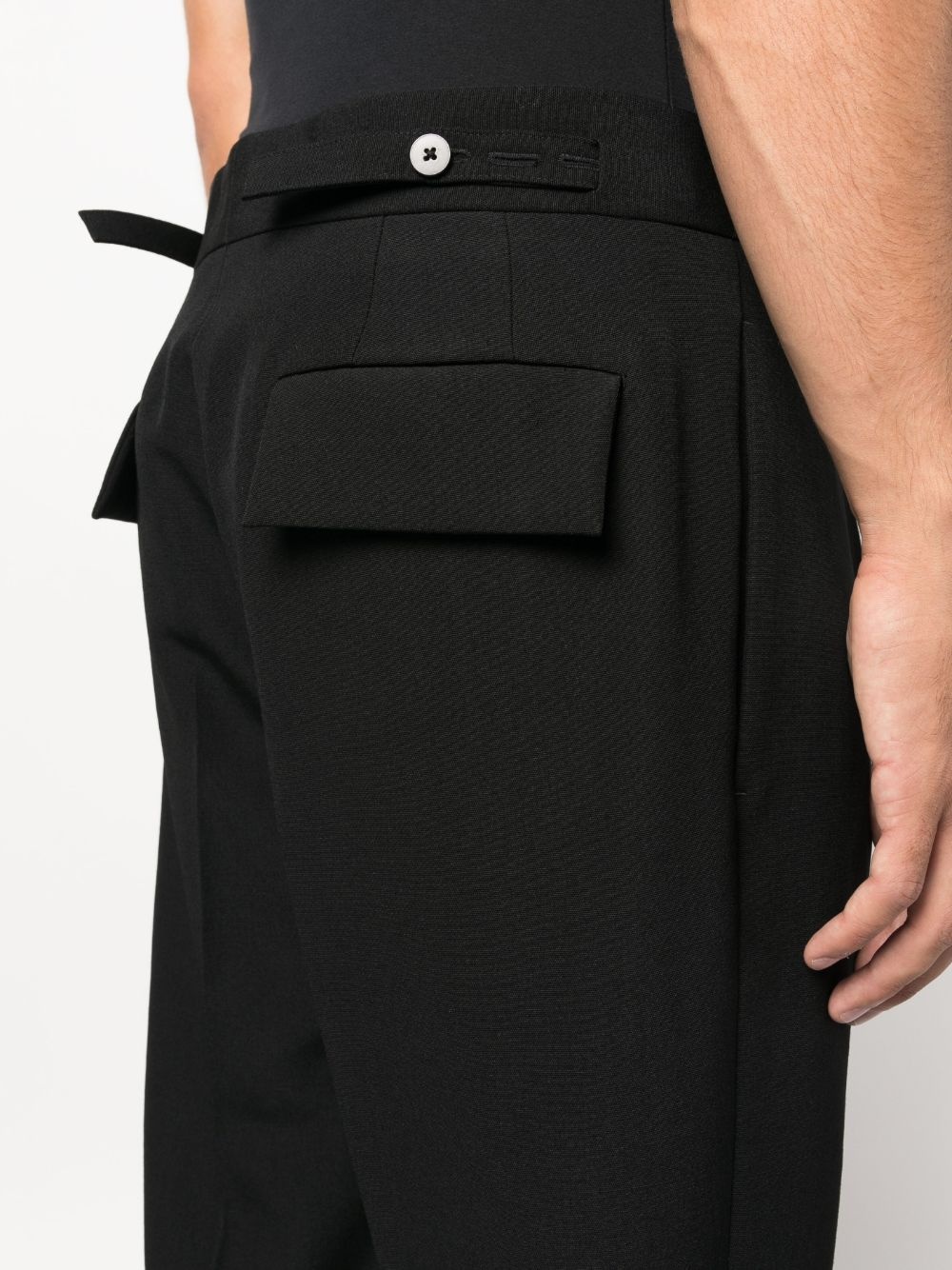 pleat-detail wool-cotton tailored trousers - 5