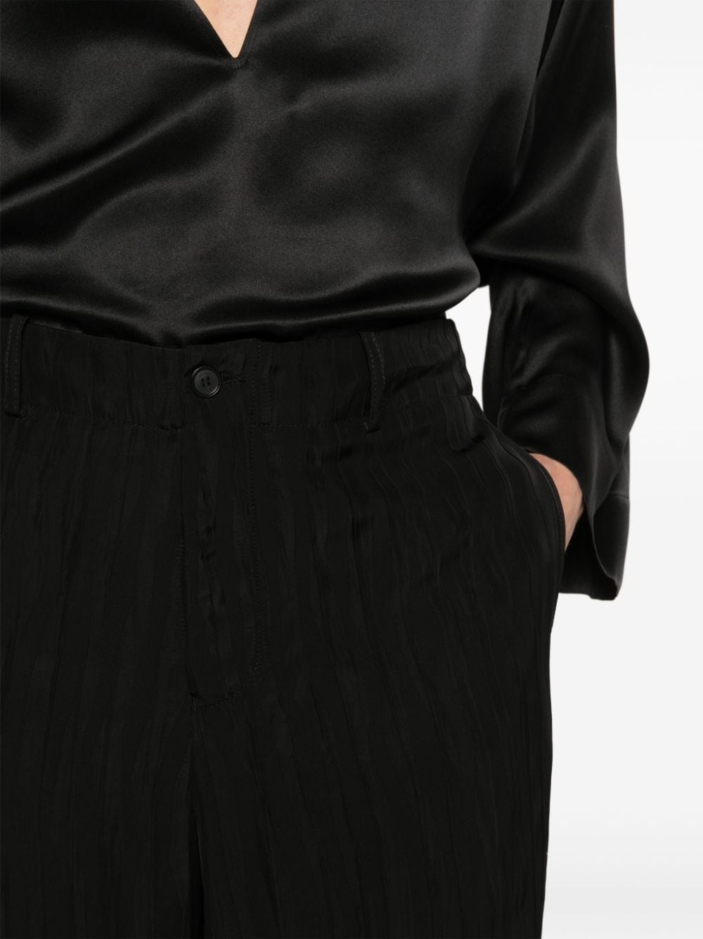 pleated wide-leg trousers - 5