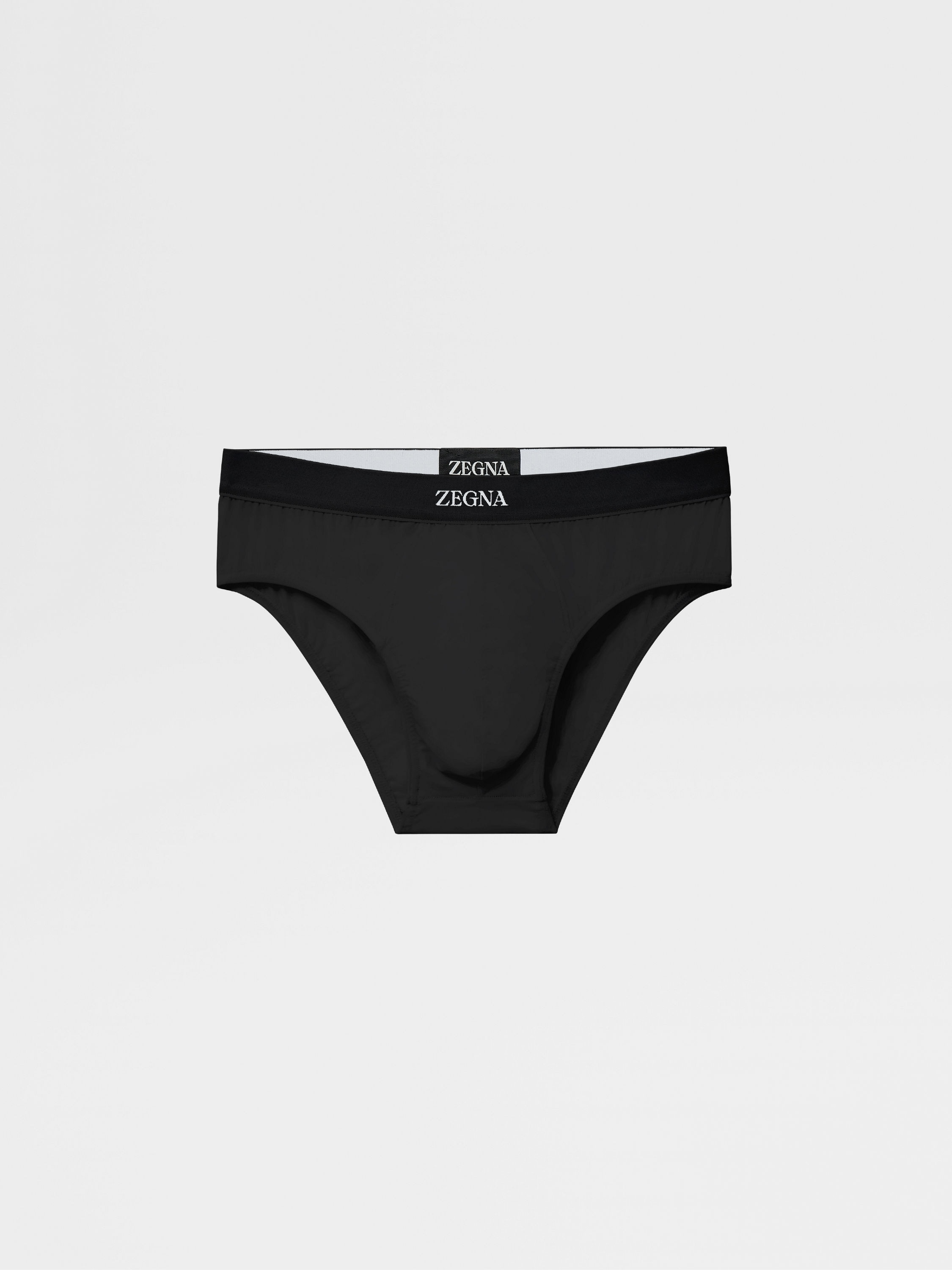 BLACK STRETCH COTTON MIDI BRIEF - 1