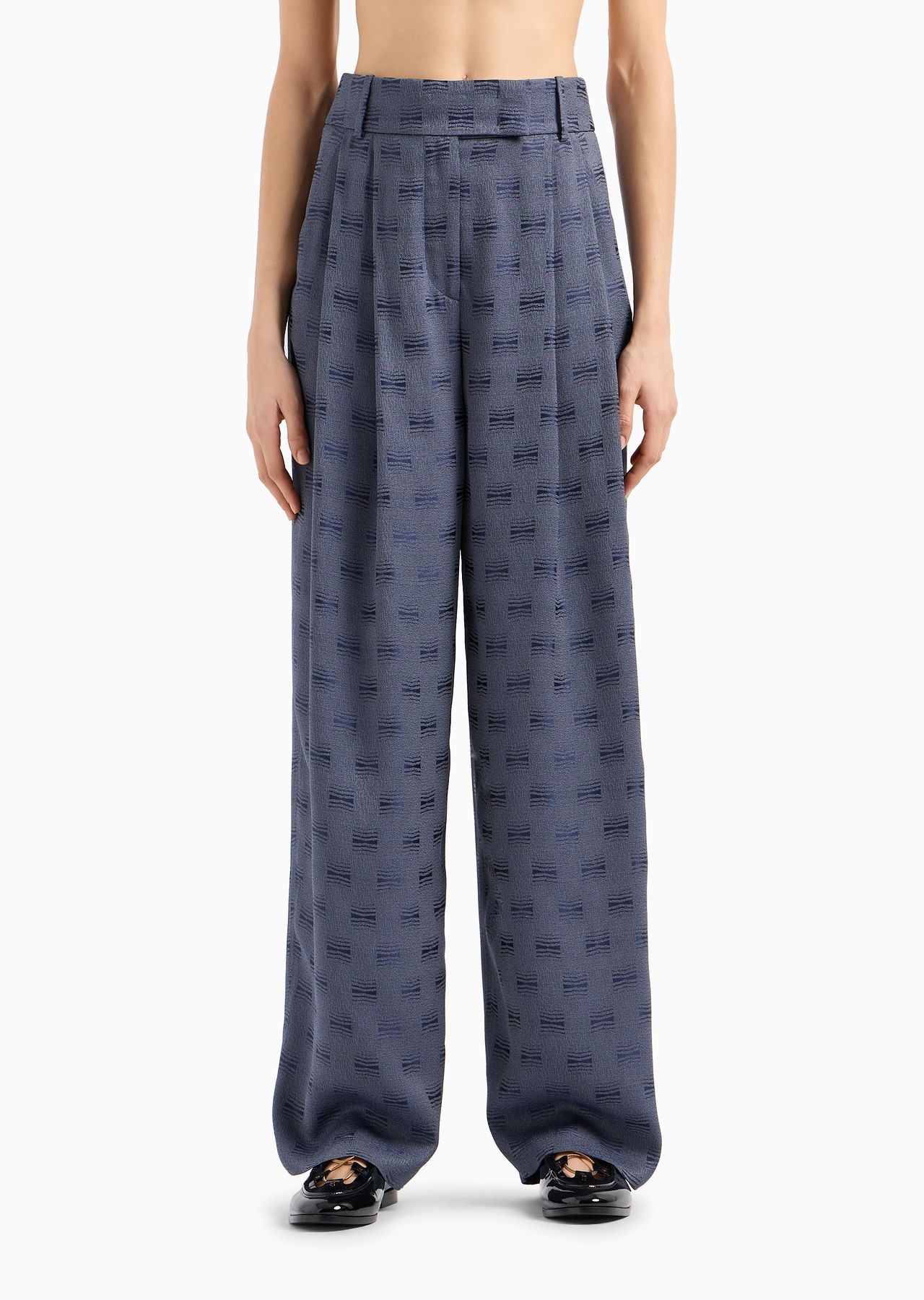 Two-dart jacquard viscose trousers - 2