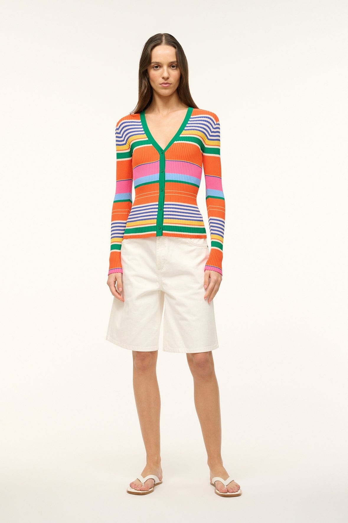 STAUD CARGO SWEATER MULTI BAYADERE STRIPE - 2