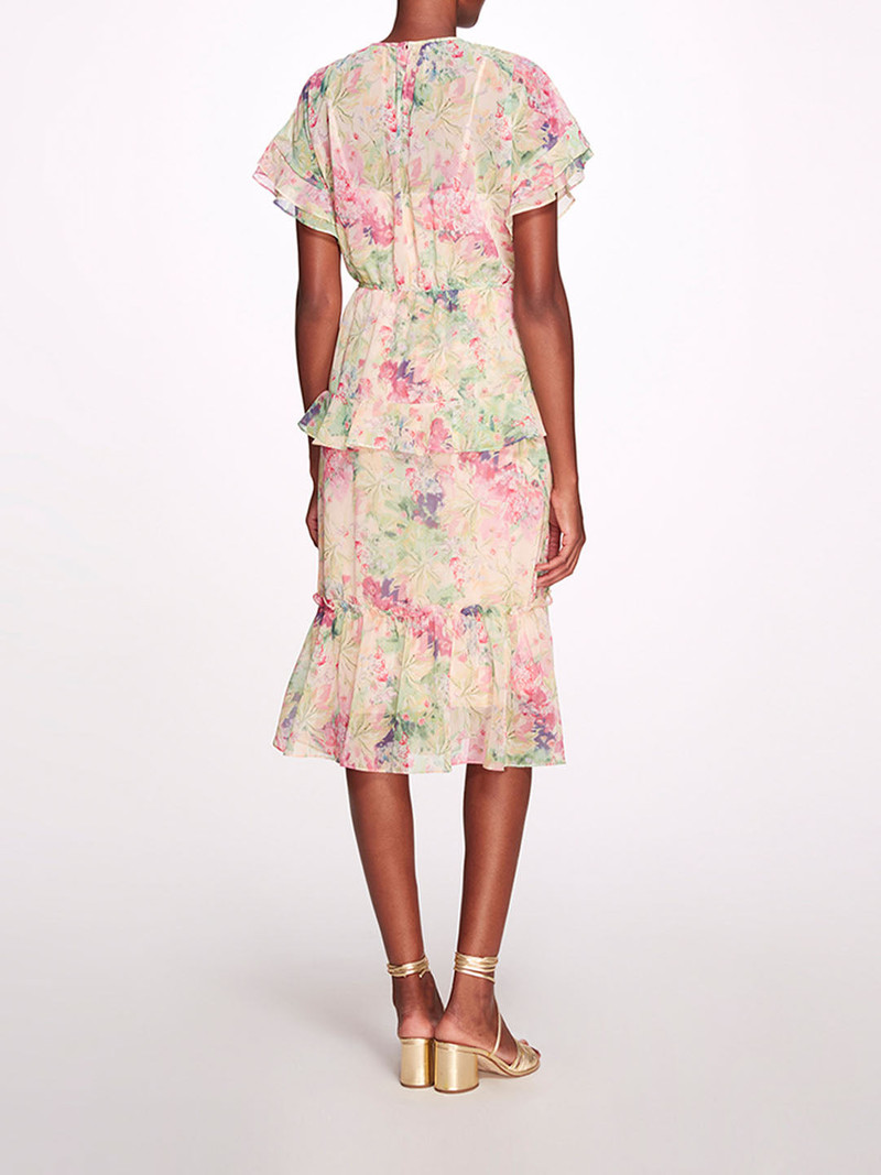 LITA CHIFFON MIDI RUFFLE DRESS 3