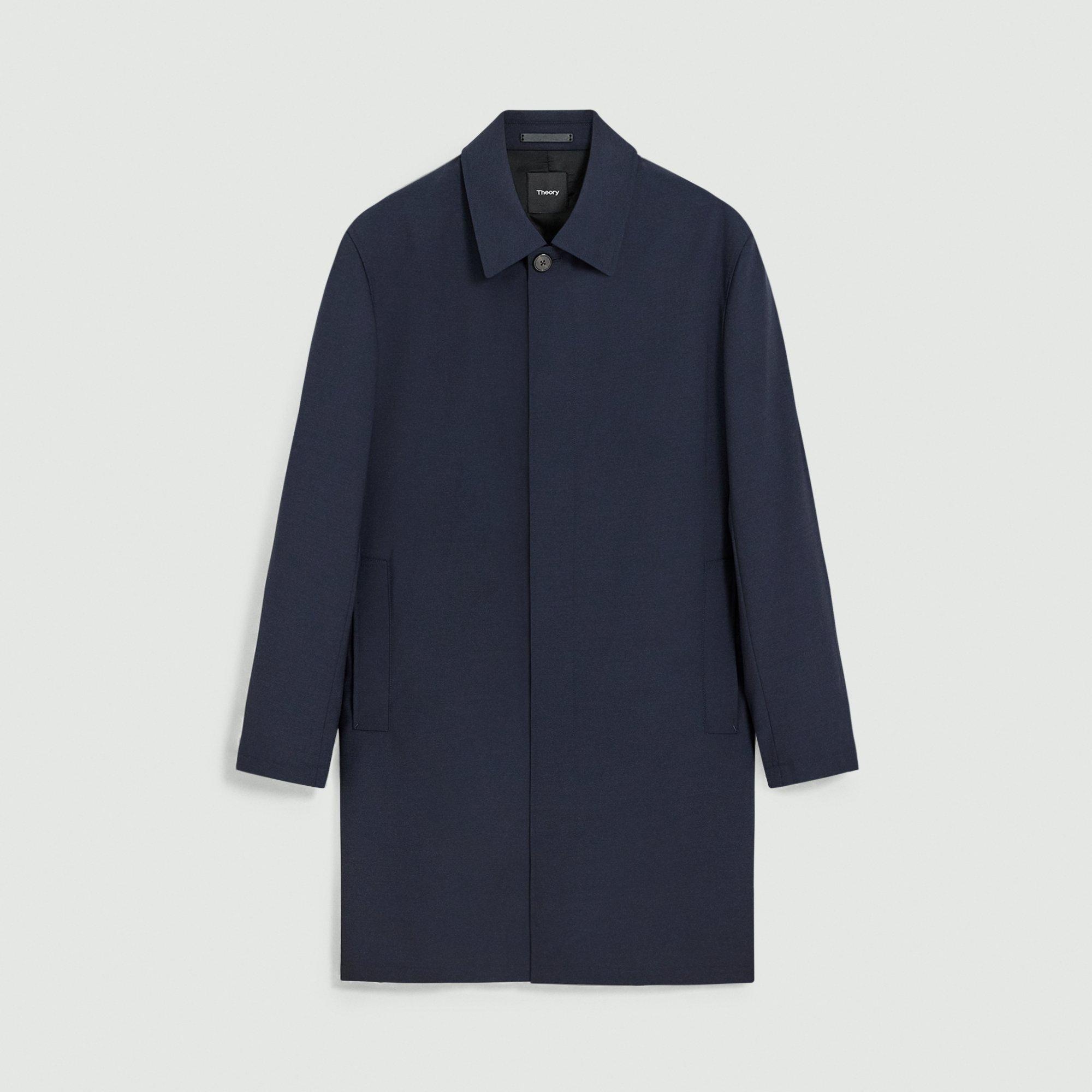 Single-Breasted Overcoat in Stretch Wool - 1