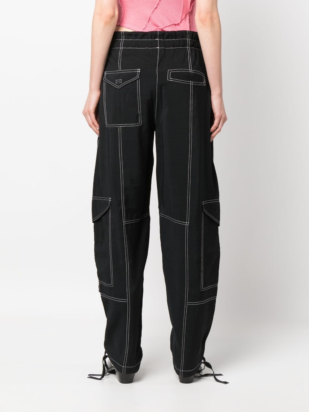 High-waisted cargo trousers - 2