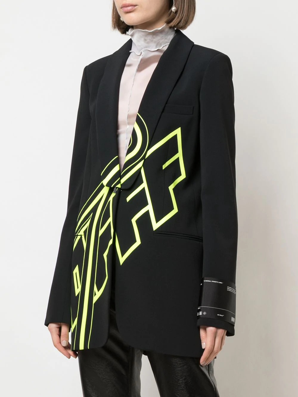 oversized logo blazer - 3