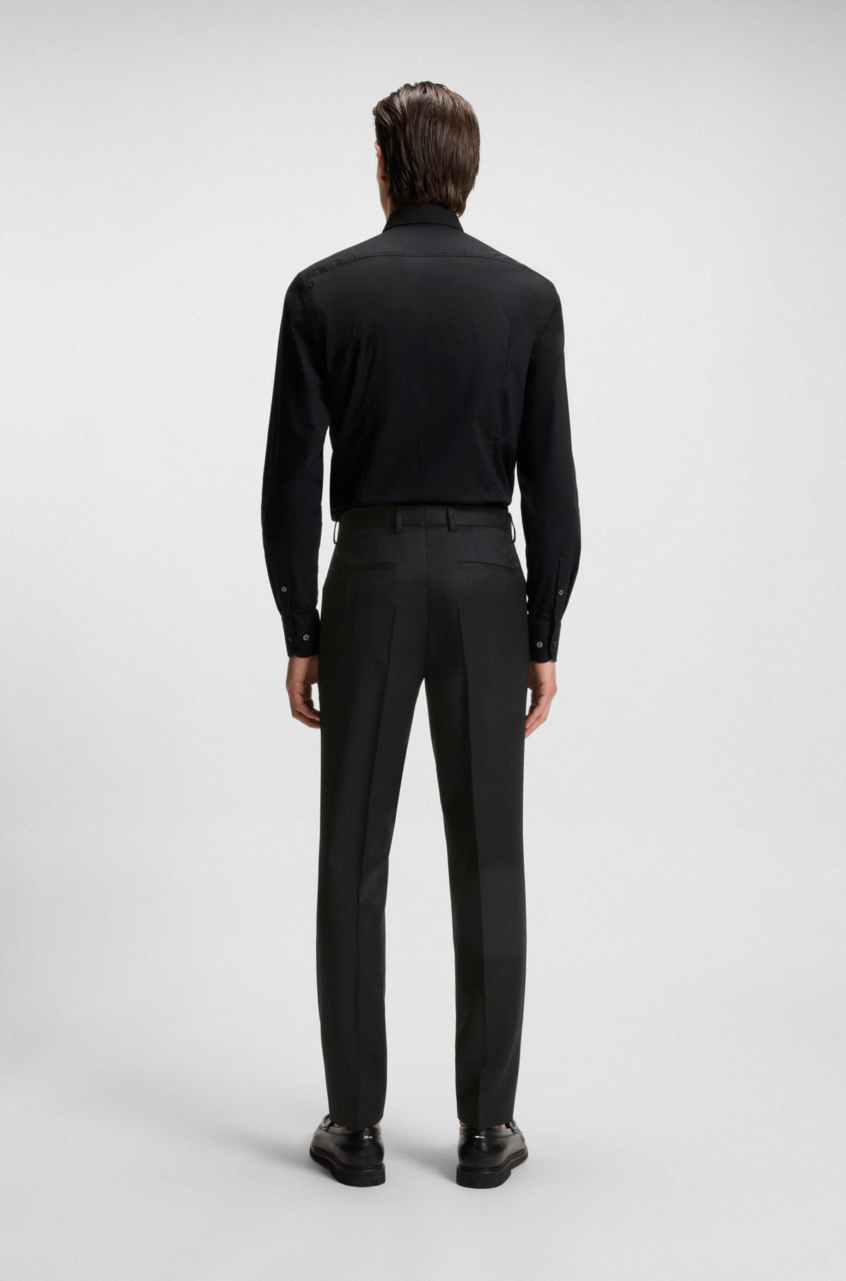 SLIM-FIT TROUSERS IN VIRGIN-WOOL SERGE - 4