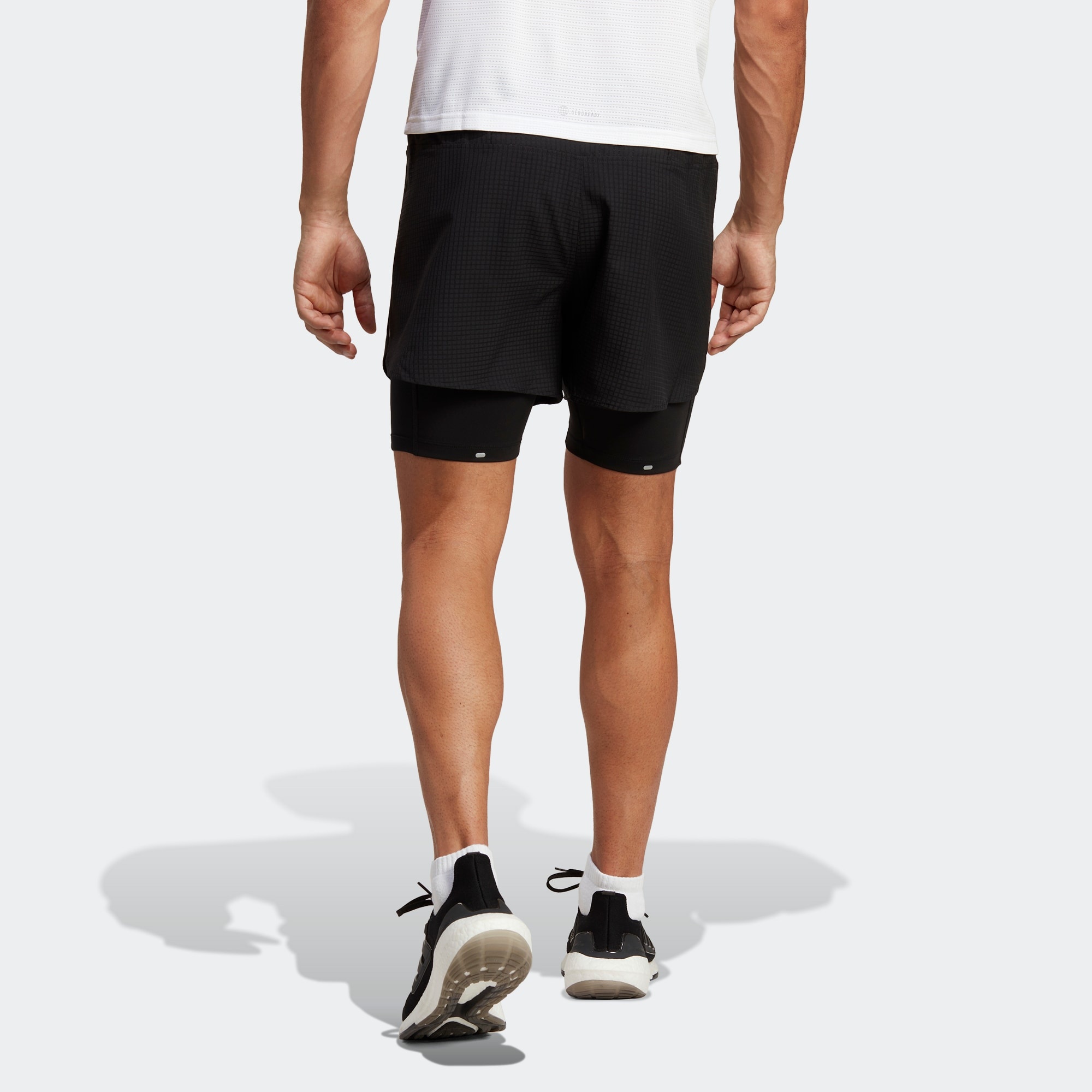 adidas Designed 4 Running 2-in-1 Shorts 'Black White' HN8023 - 3