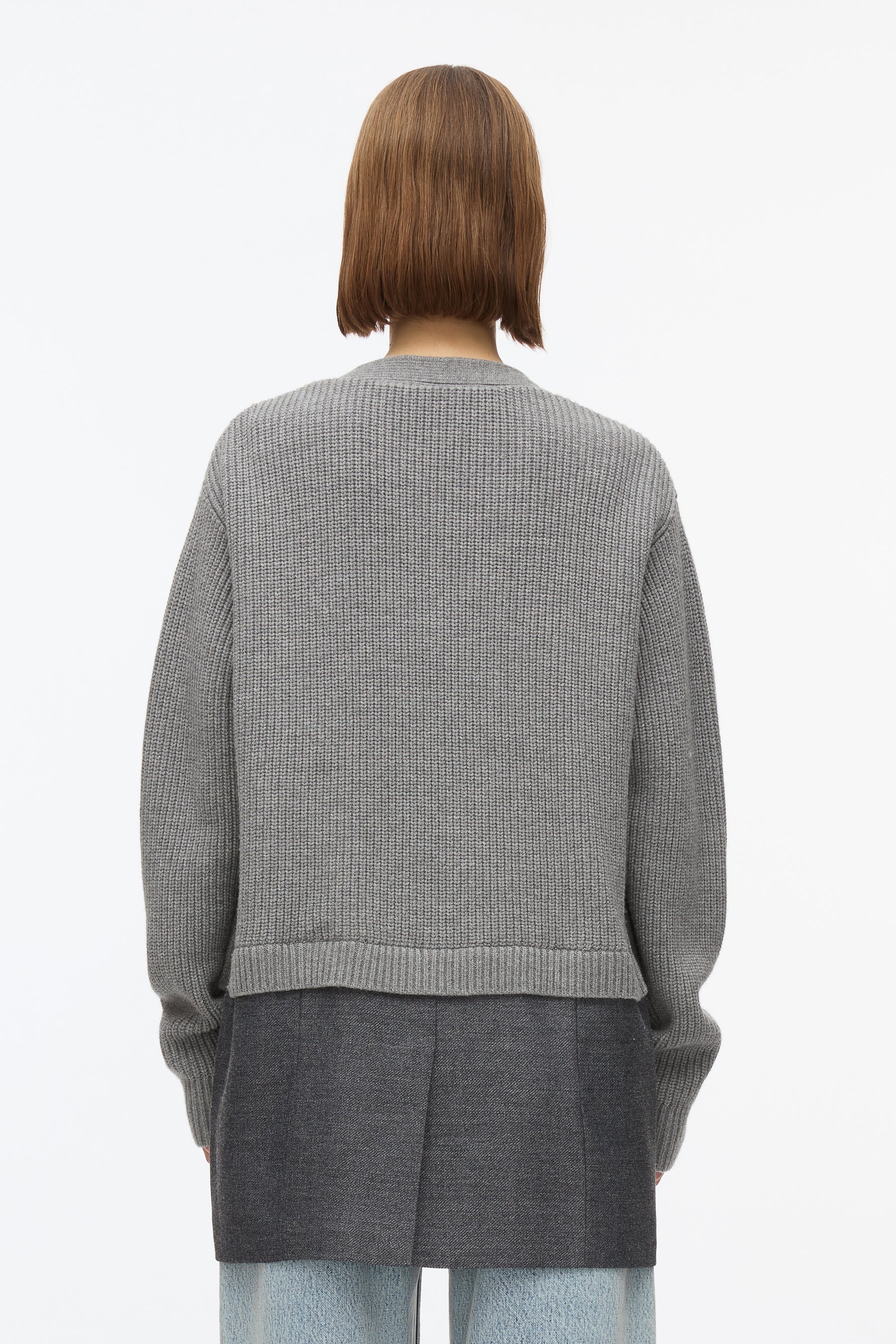 Hybrid Cardigan with Blazer Hem - 5