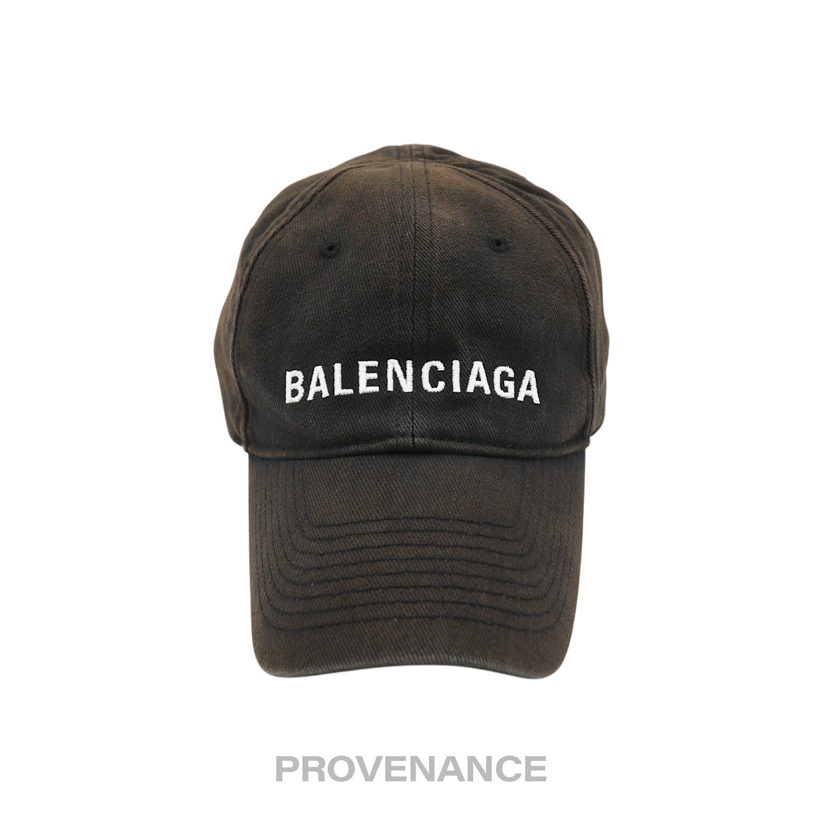 Balenciaga Embroidered Logo Cap - Archetype Washed Black - 1