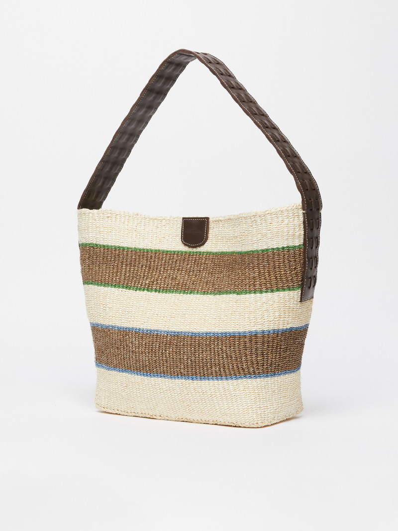 WEEKEND Max Mara AMPEX Natural rope and leather bag outlook