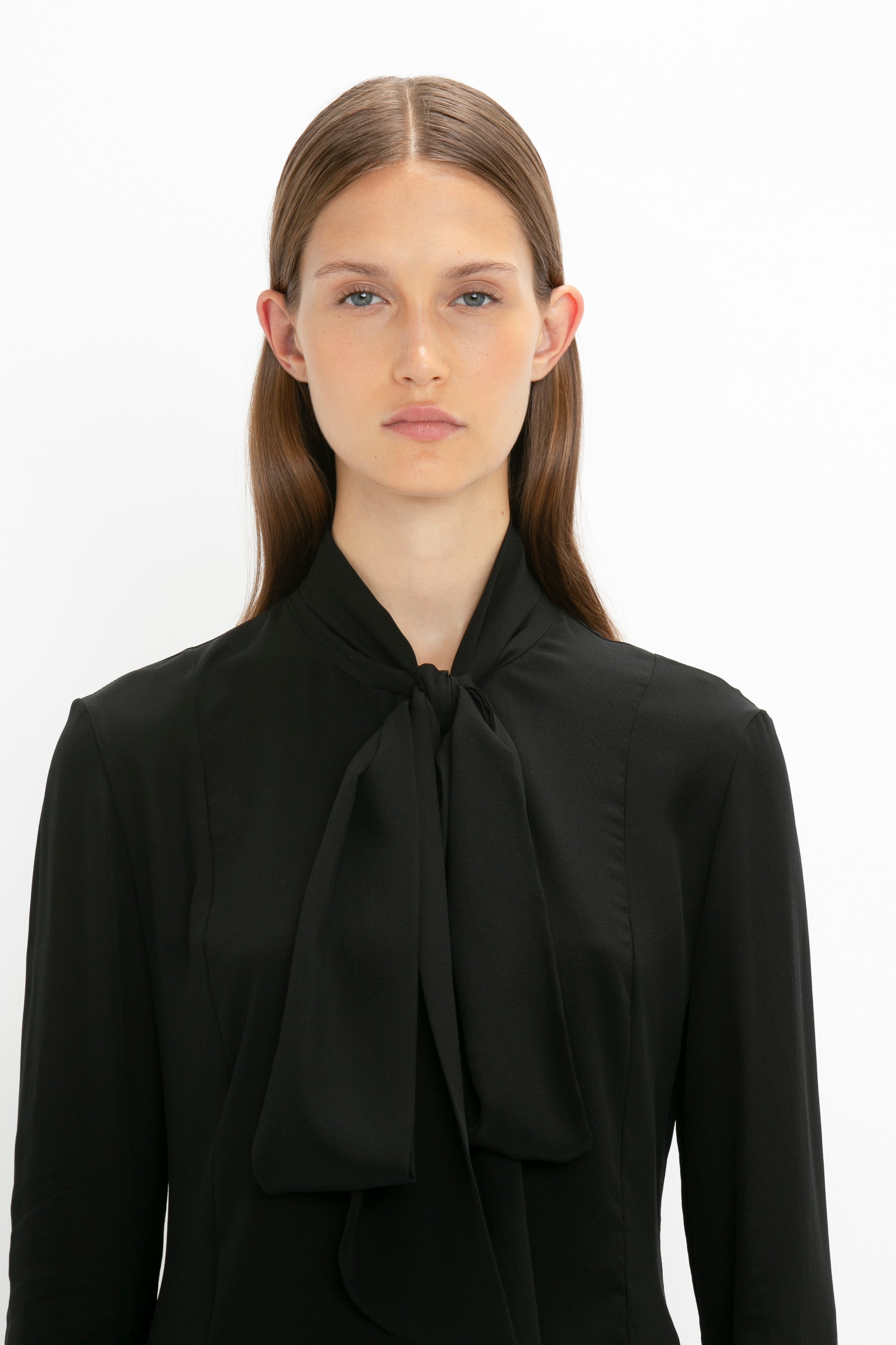 Pleat Cuff Blouse In Black - 6