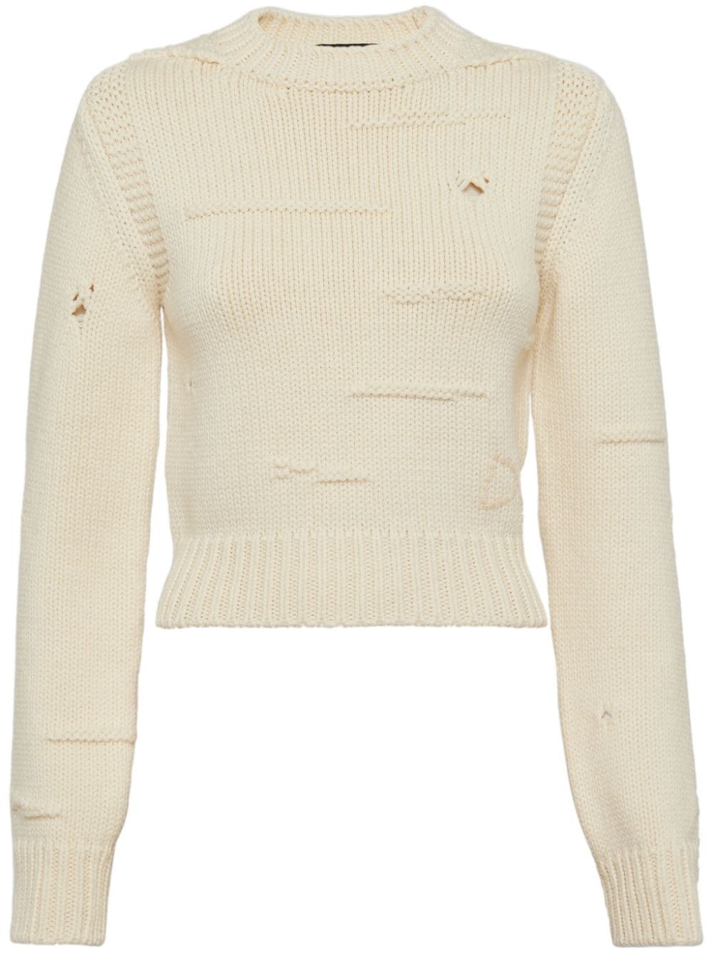 ripped-detailing knitted jumper - 1