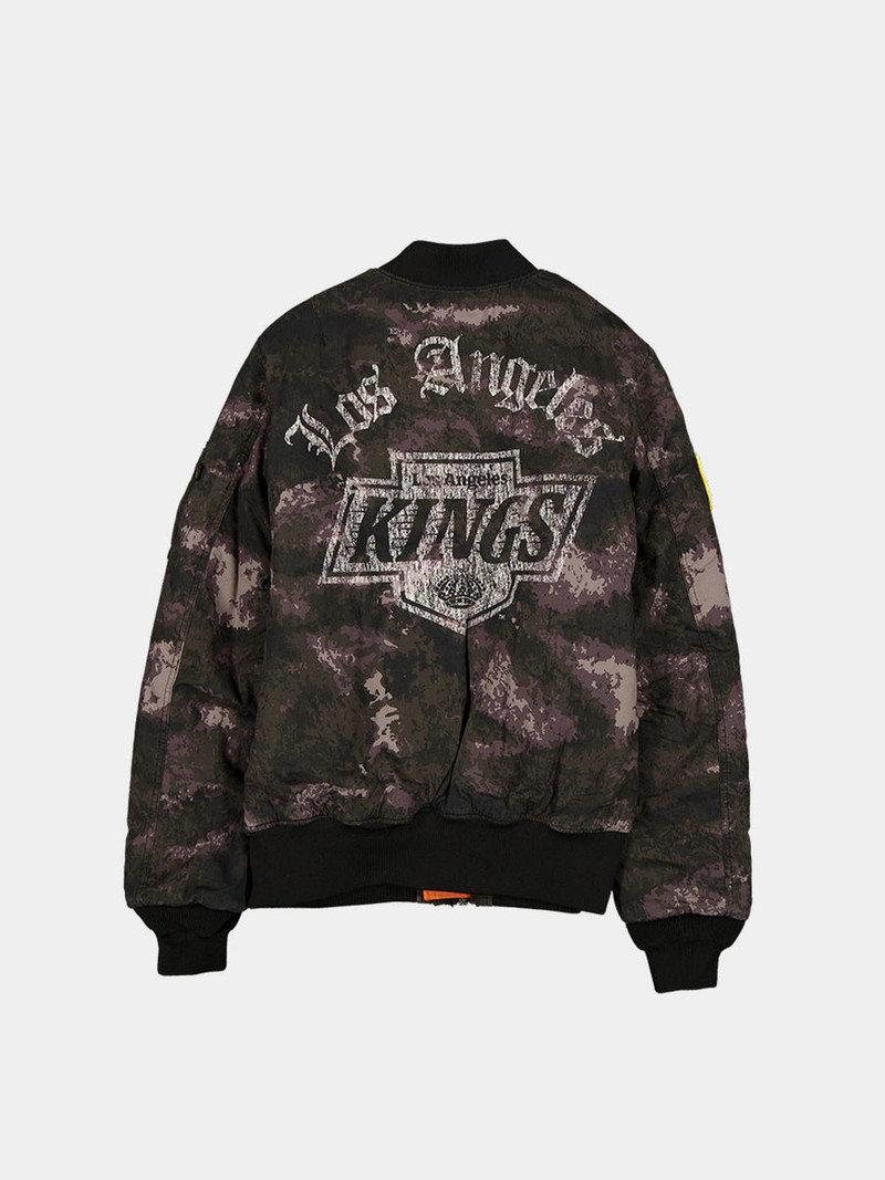 ALPHA INDUSTRIES LOS ANGELES KINGS X ALPHA X NEW ERA MA-1 BOMBER JACKET (BLACK CAMO) outlook
